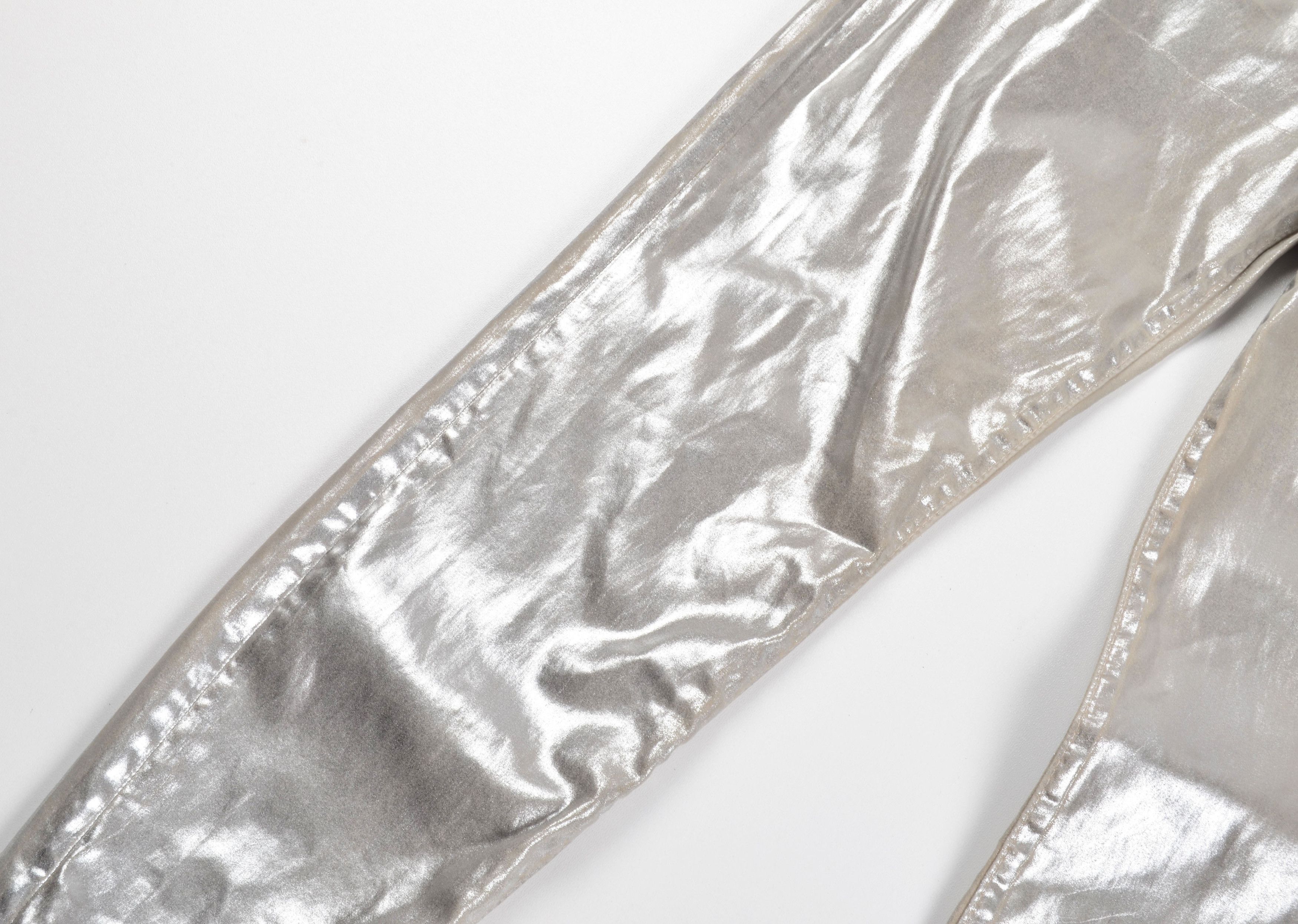 Allsaints Allsaint Silver Miller Foil Print Slim Fit Pants Size 26" / US 2 / IT 38 - 4 Thumbnail
