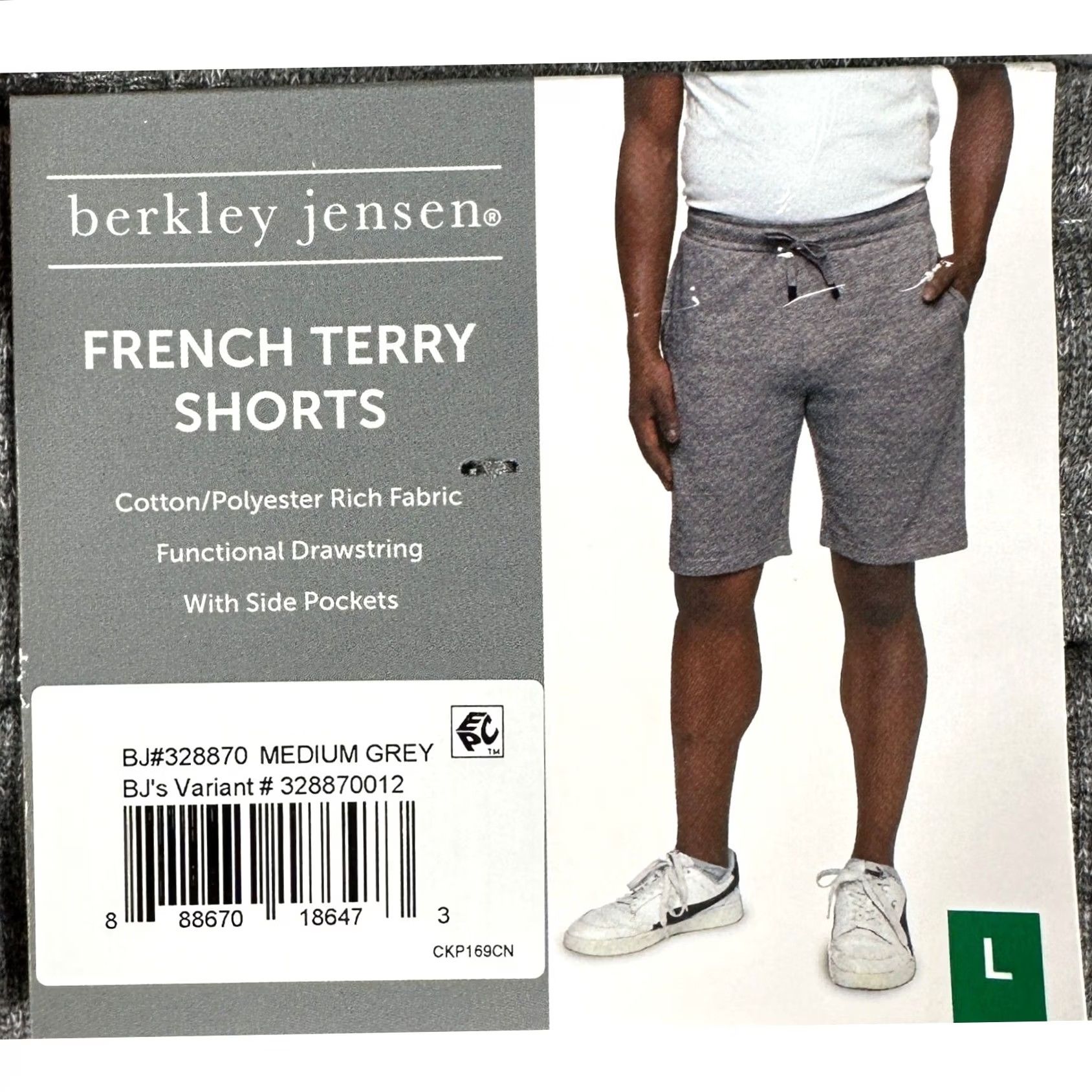 Vintage Berkley Jensen French Terry Shorts Mens L Grey Sweatshorts Drawstring Casual, Travel, Gym, Loungewear Size US 34 / EU 50 - 2 Thumbnail