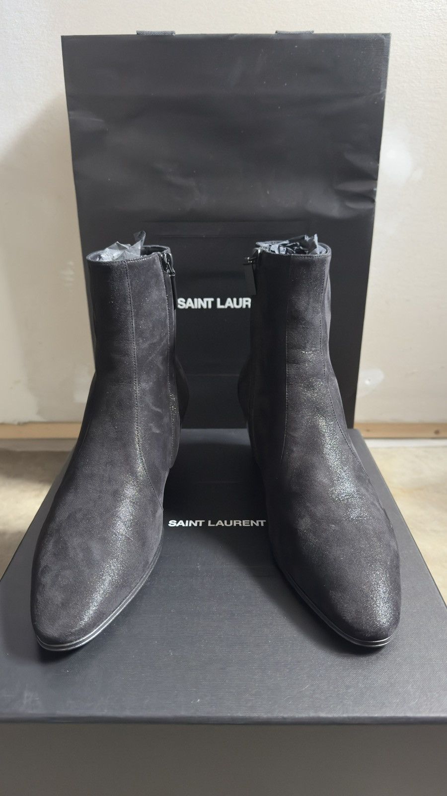 Saint Laurent Paris Saint Laurent Vassili Boots in Shimmering Suede Size US 8.5 / EU 41-42 - 3 Thumbnail