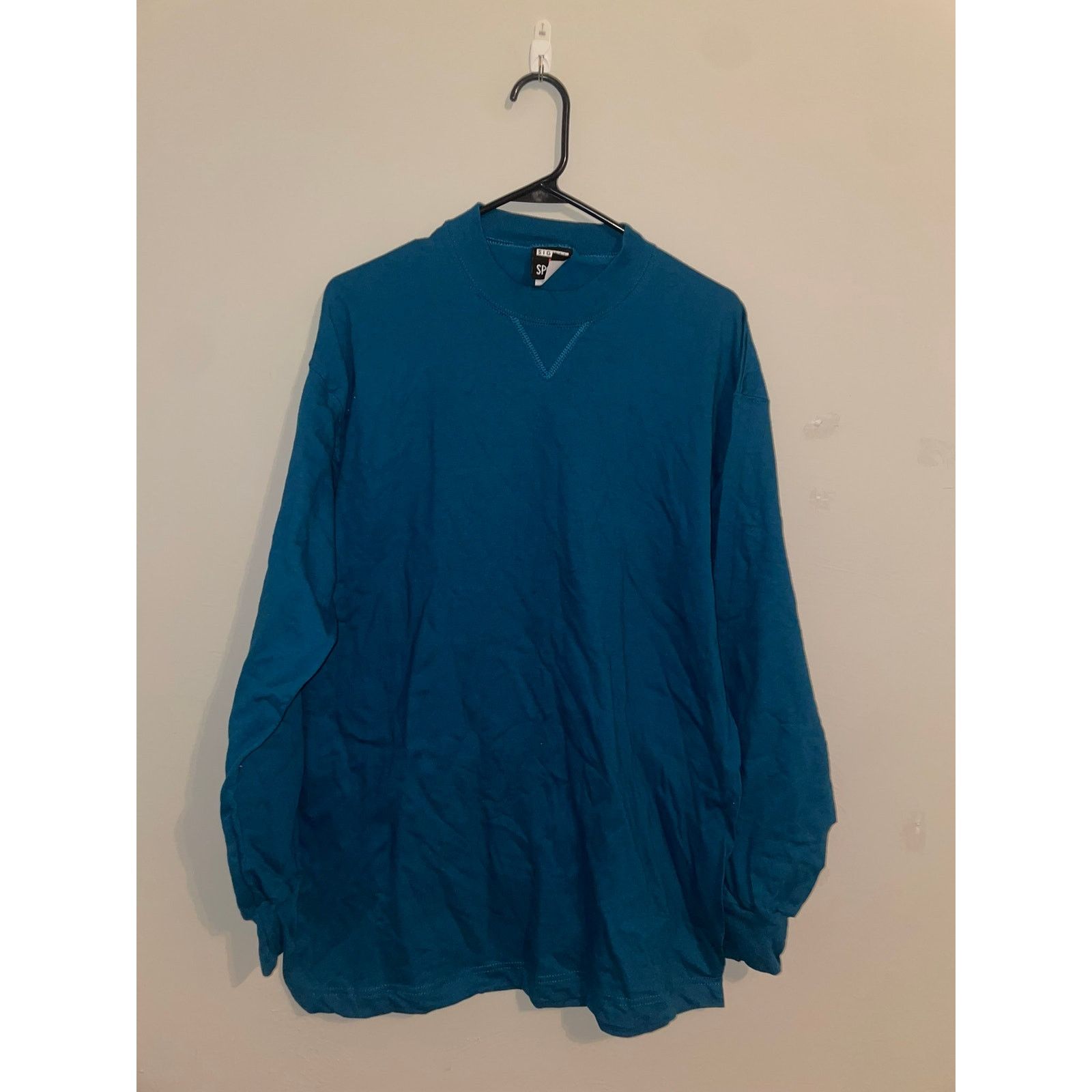 Vintage Vintage Blue Blank Long Sleeve Shirt Tee VTG 90s Large L Size US L / EU 52-54 / 3 - 1 Thumbnail