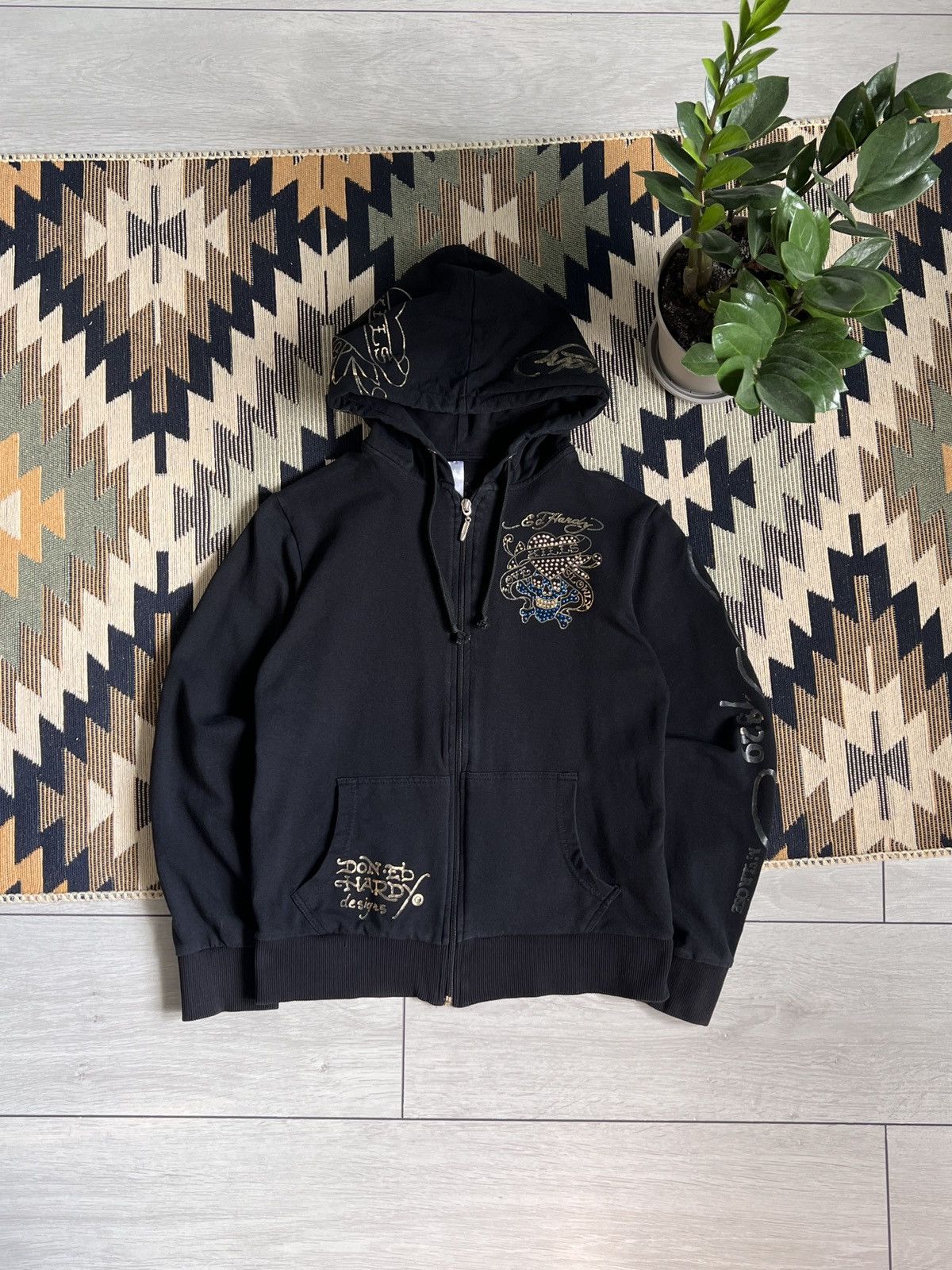 Christian Audigier Ed Hardy by Christian Audigier Big Logo Y2K Zip Hoodie Size XS / US 0-2 / IT 36-38 - 2 Thumbnail