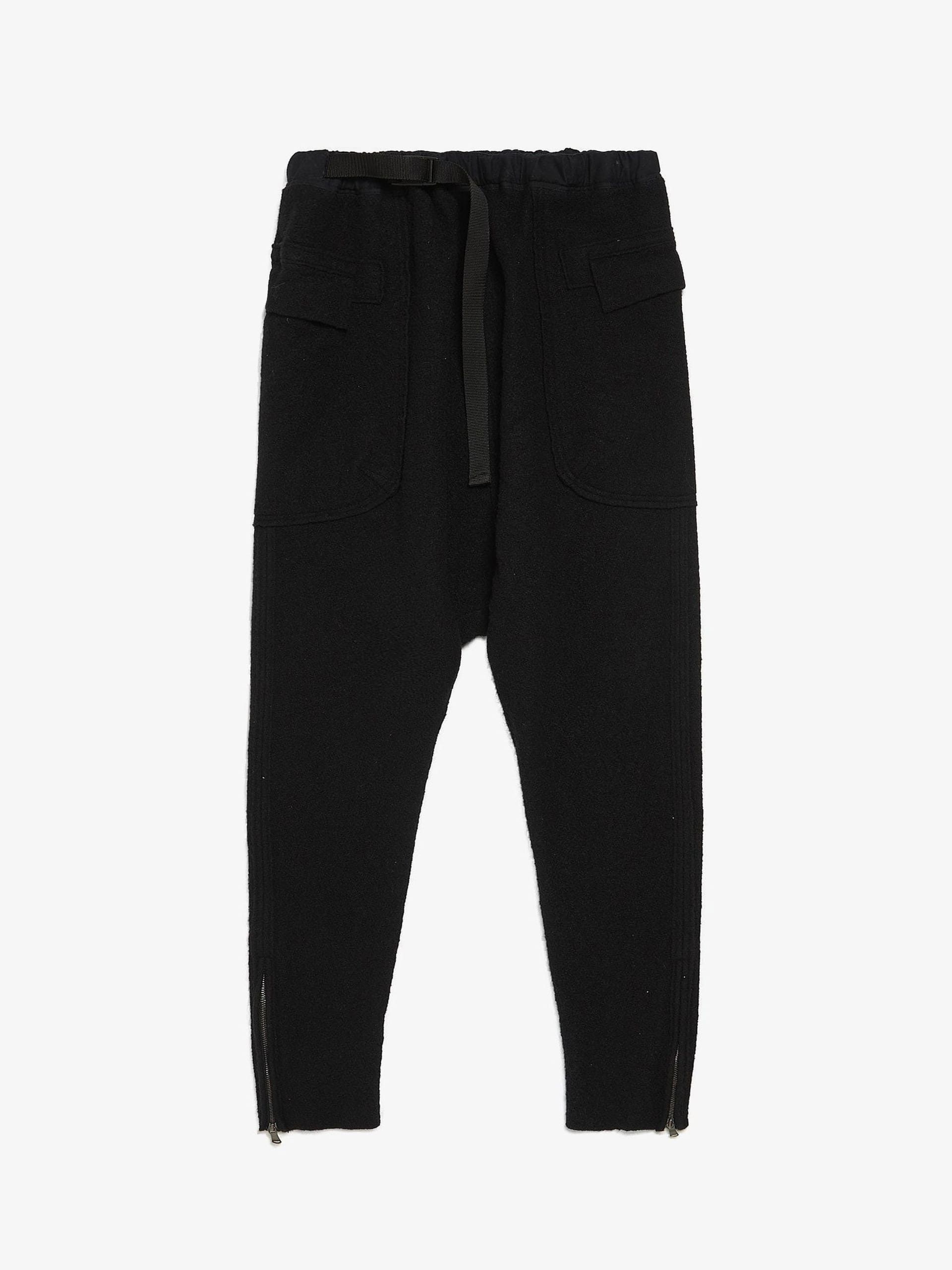 Black Cargo Zipped Wool Sweatpants