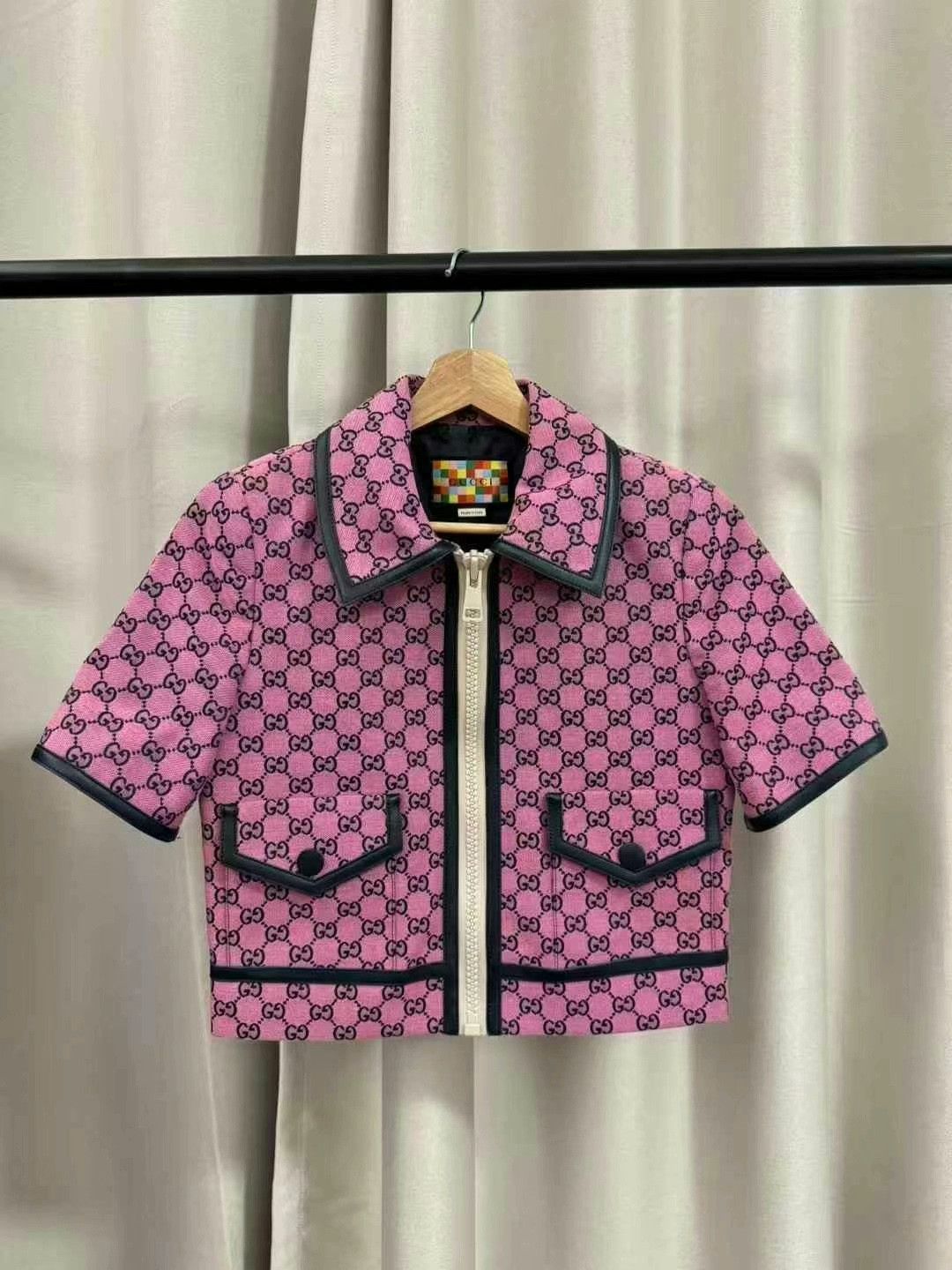 gucci pink gg logo two-piece set