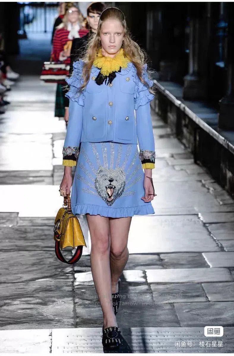 Gucci Gucci Yellow Lace Runway Shirt. Size M / US 6-8 / IT 42-44 - 2 Thumbnail