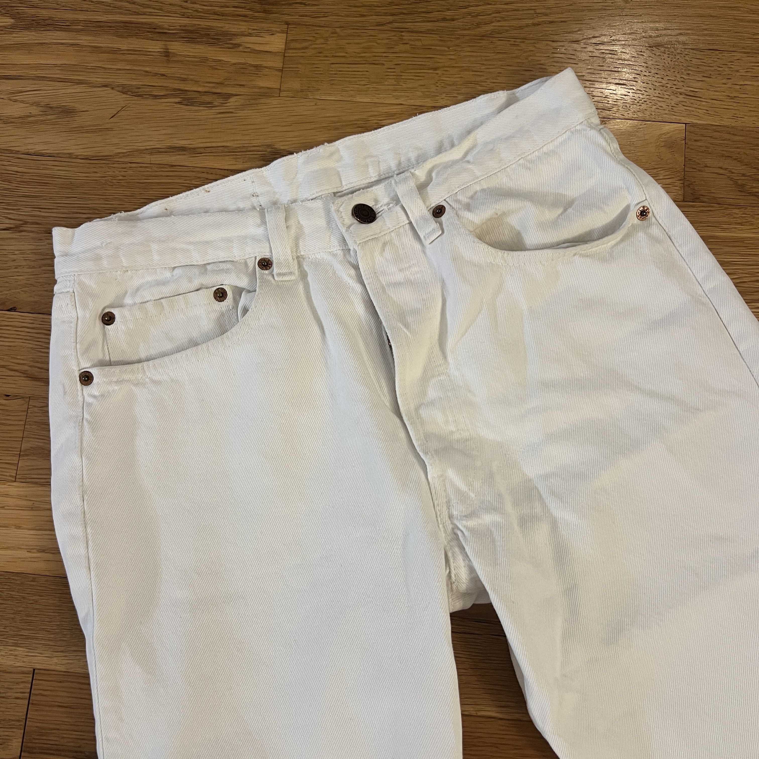 Levi's Vintage 80s 501 Button-Fly Distressed USA Made - 31x28 Size US 31 - 3 Thumbnail