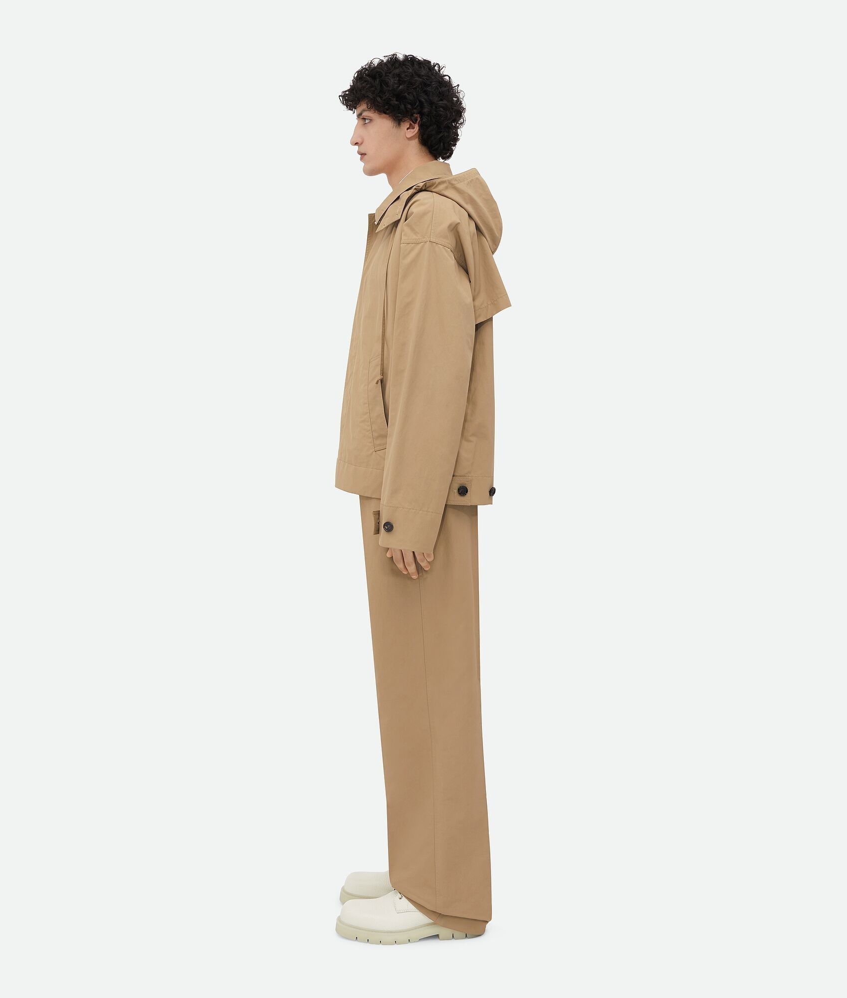 Bottega Veneta o1w1db10825 Tech Cotton Blouson Jacket Desert Taupe/Oatmeal Size US M / EU 48-50 / 2 - 2 Thumbnail