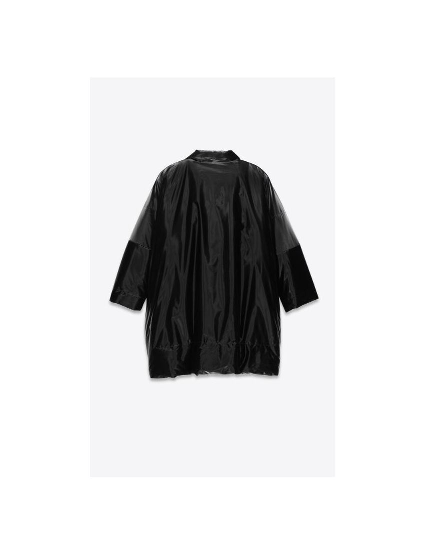 Saint Laurent Paris o1bcso1str0125 Lacquered Effect Oversized Jacket in Black Size M / US 6-8 / IT 42-44 - 2 Thumbnail