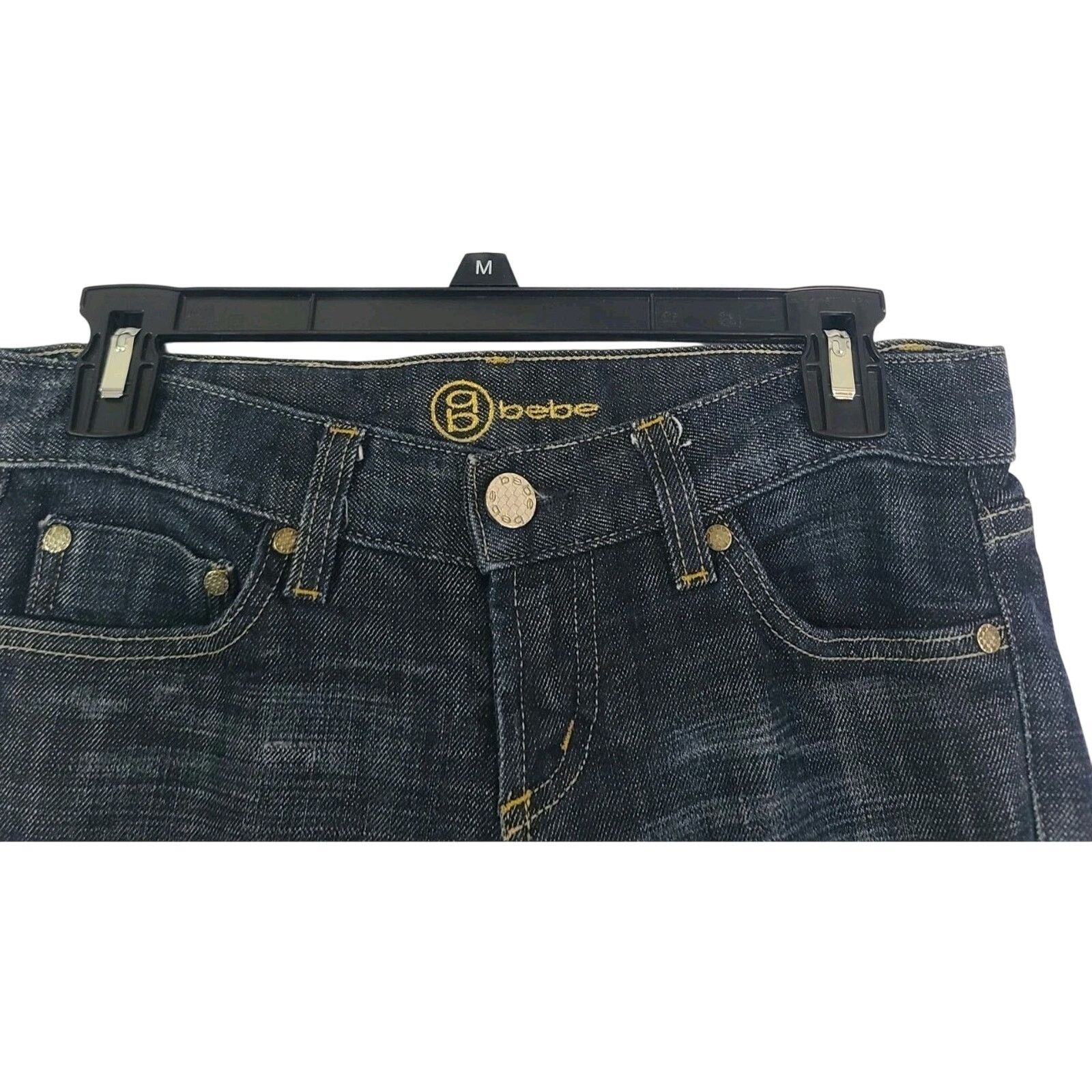Bebe Bebe Womens Y2K Low Rise Dark Wash Flare Leg Jeans 26 X 31 Size 26" / US 2 / IT 38 - 3 Thumbnail