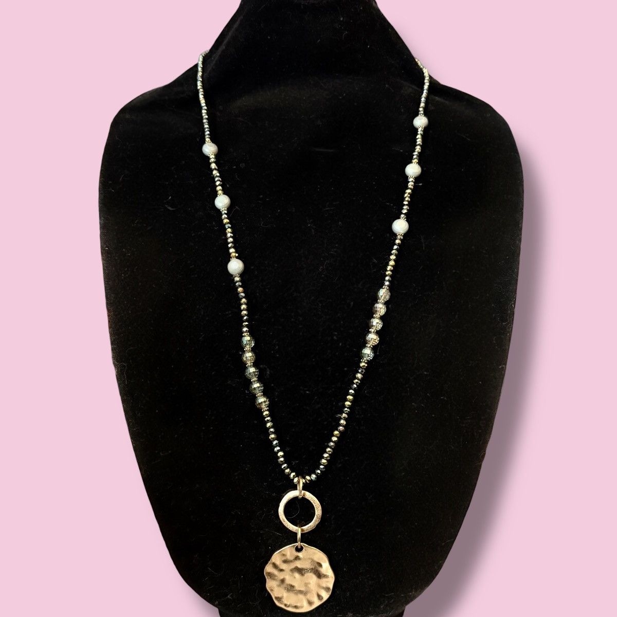Other Long iridescent bead hammered pendant necklace Size ONE SIZE - 1 Thumbnail
