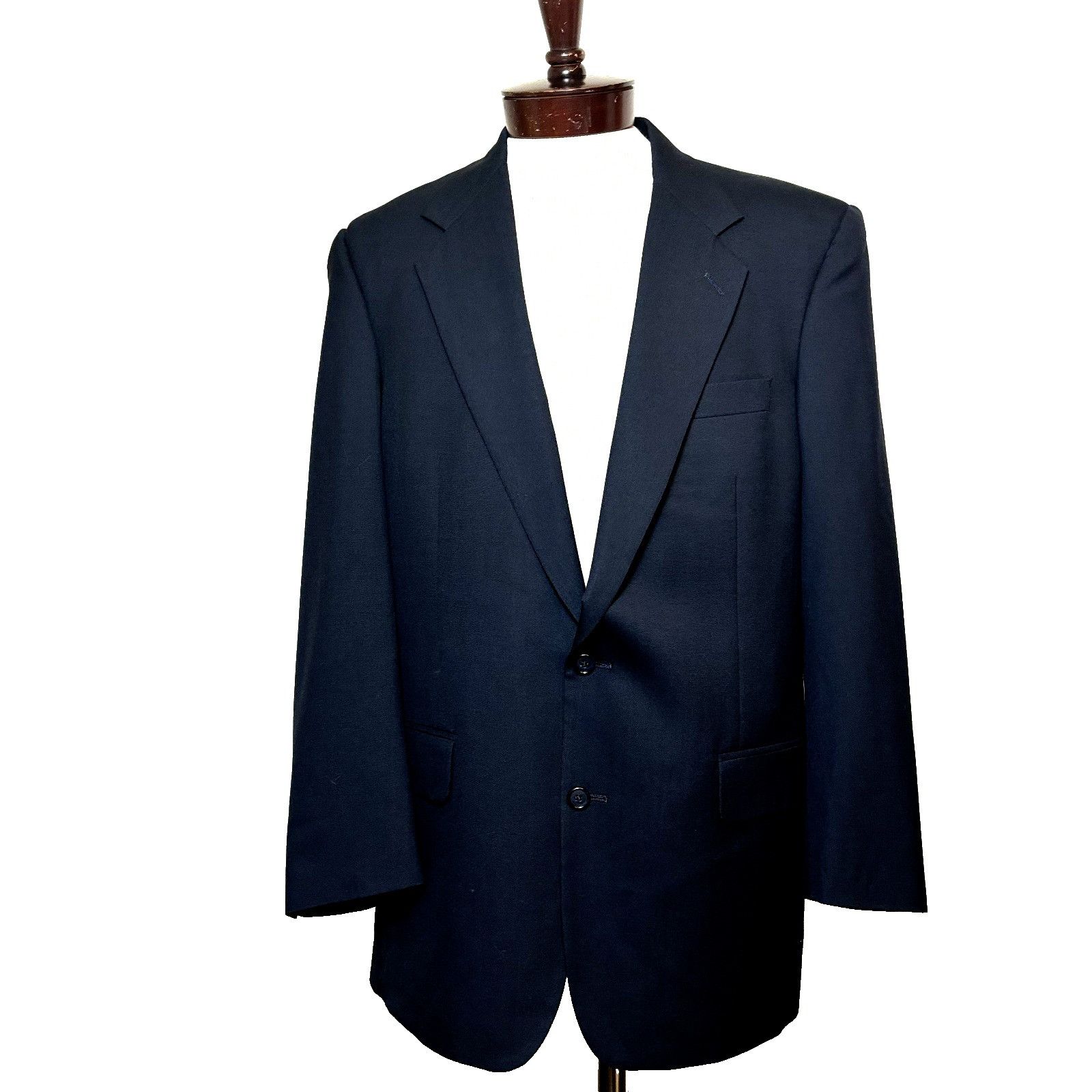 Burberrys Men's Sport Coat Blazer Navy Blue Size 44 Super 10