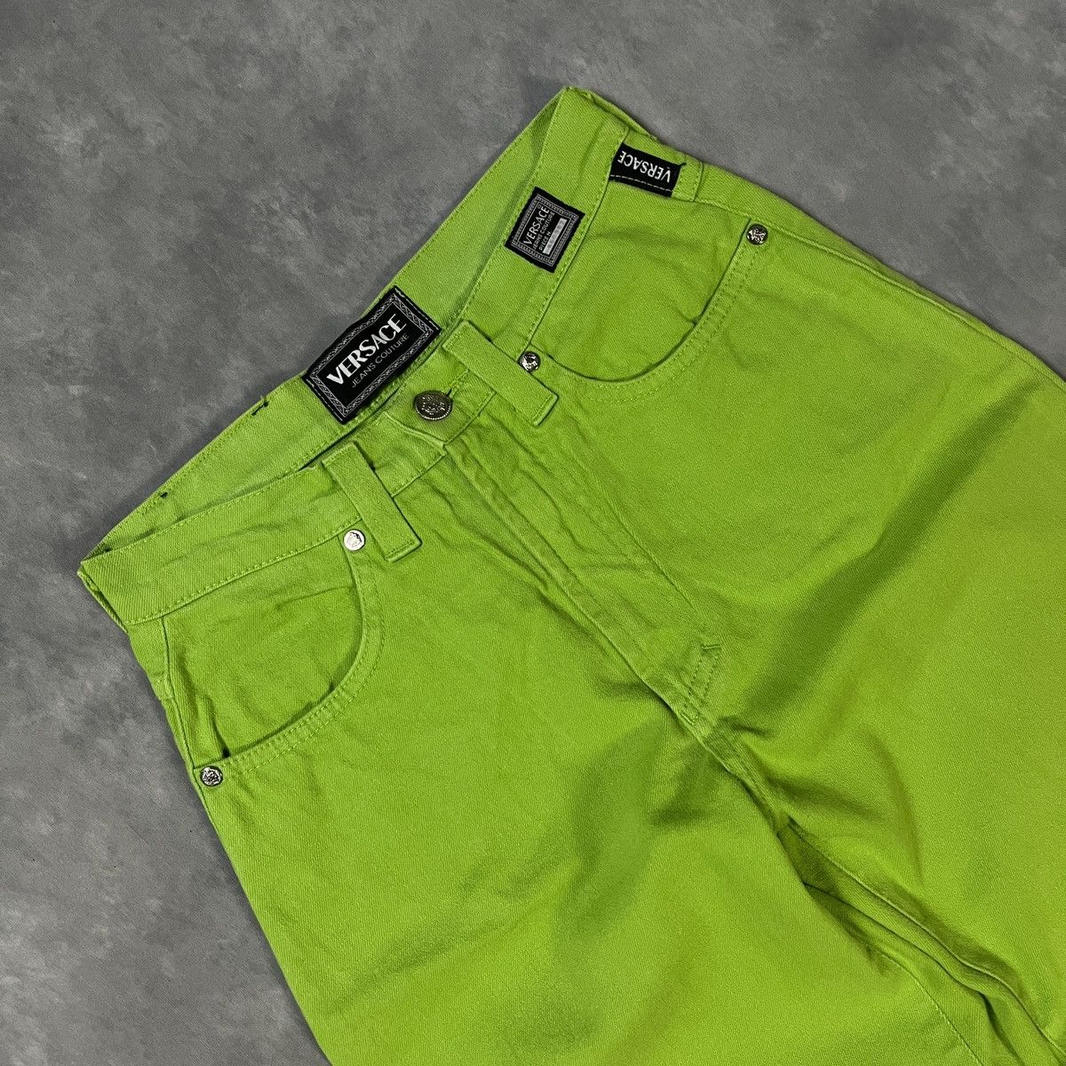 Versace RARE VERSACE Jeans Couture Neon Green Size 26" / US 2 / IT 38 - 2 Thumbnail