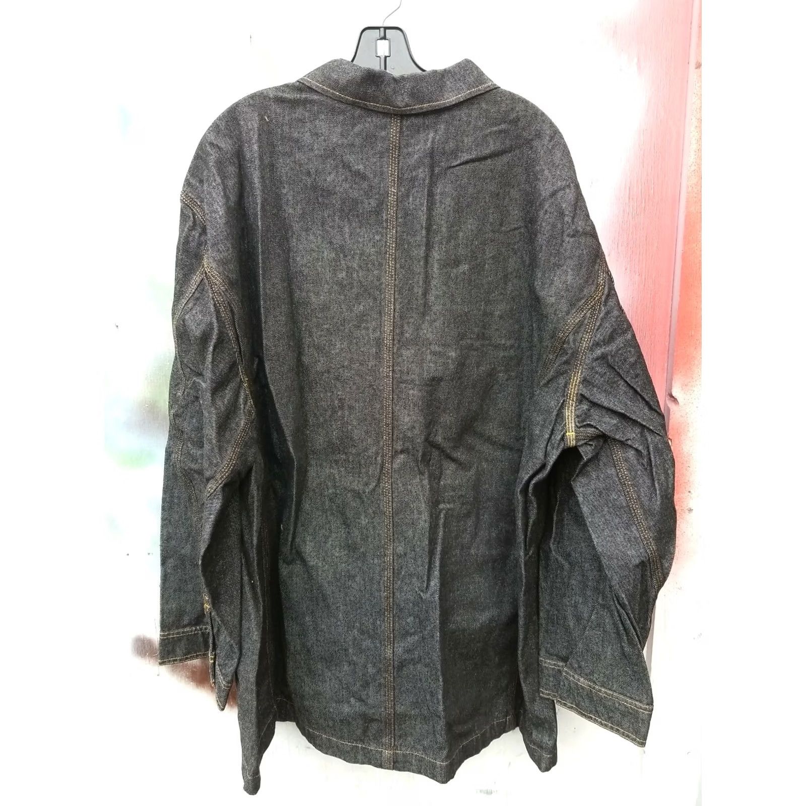 Vintage VINTAGE Polo Jeans Company Barn Coat Button Up Jacket Black Denim Mens 2XL 29 Chest 34 Length Size US XXL / EU 58 / 5 - 6 Thumbnail