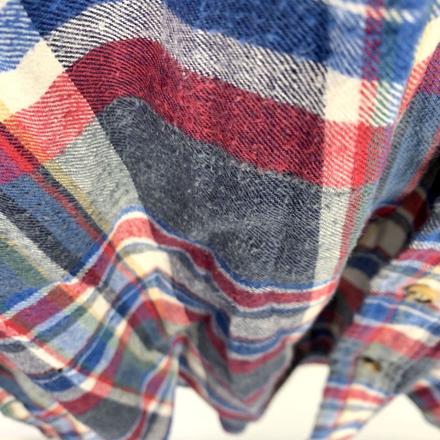 McGregor McGregor Button-Up Shirt Plaid Flannel Long Sleeve Cotton XL Men’s Regular Version Navy Red Blue White Chest Pocket Size US XL / EU 56 / 4 - 4 Thumbnail