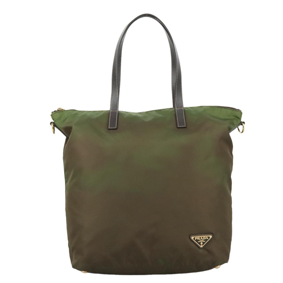 Prada Tessuto Khaki Synthetic Tote Bag (Pre-Owned) Size ONE SIZE - 1 Thumbnail