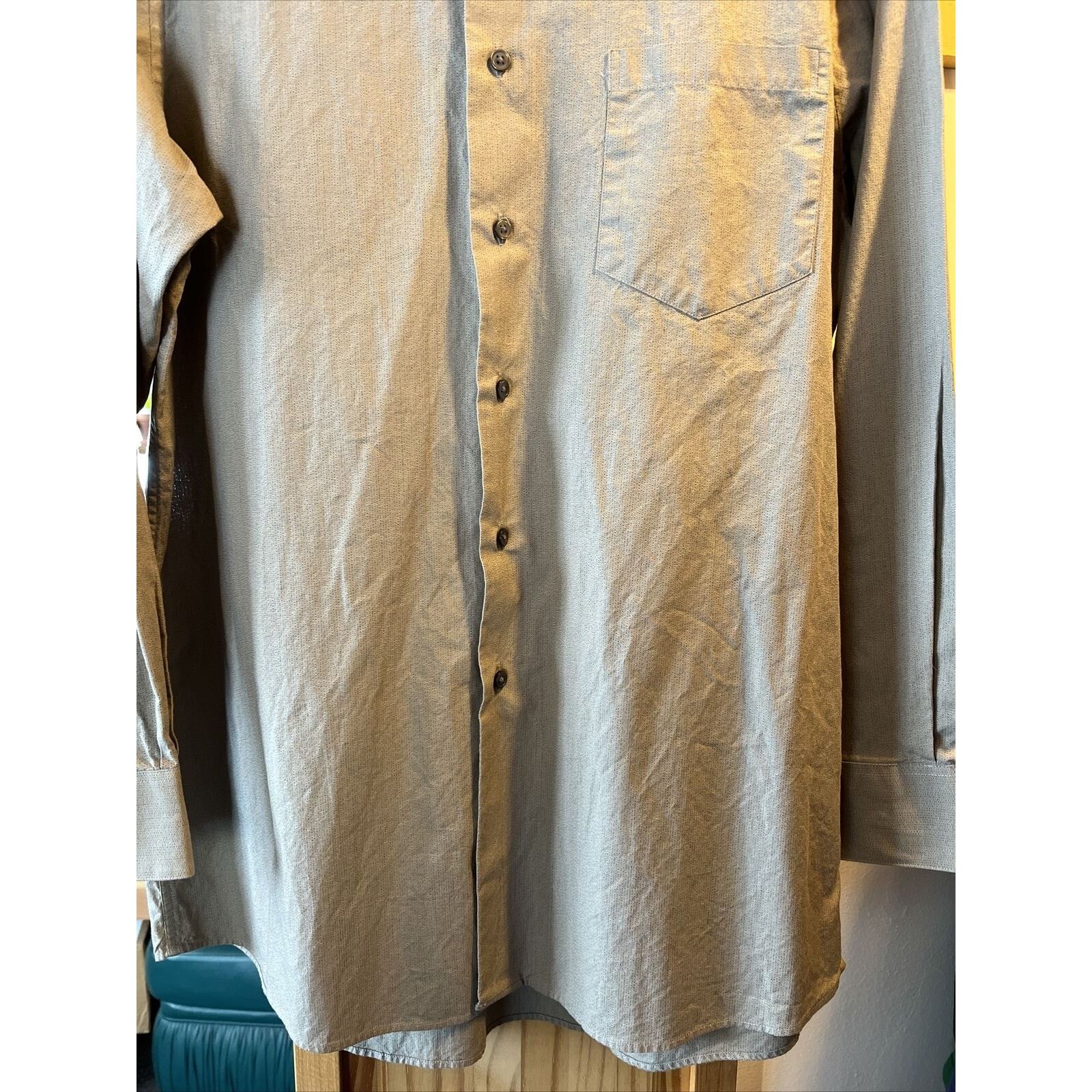 Calvin Klein Calvin Klein Men’s M 15.5 32/33 Brown Khaki LS Cotton Shirt Size US M / EU 48-50 / 2 - 8 Thumbnail