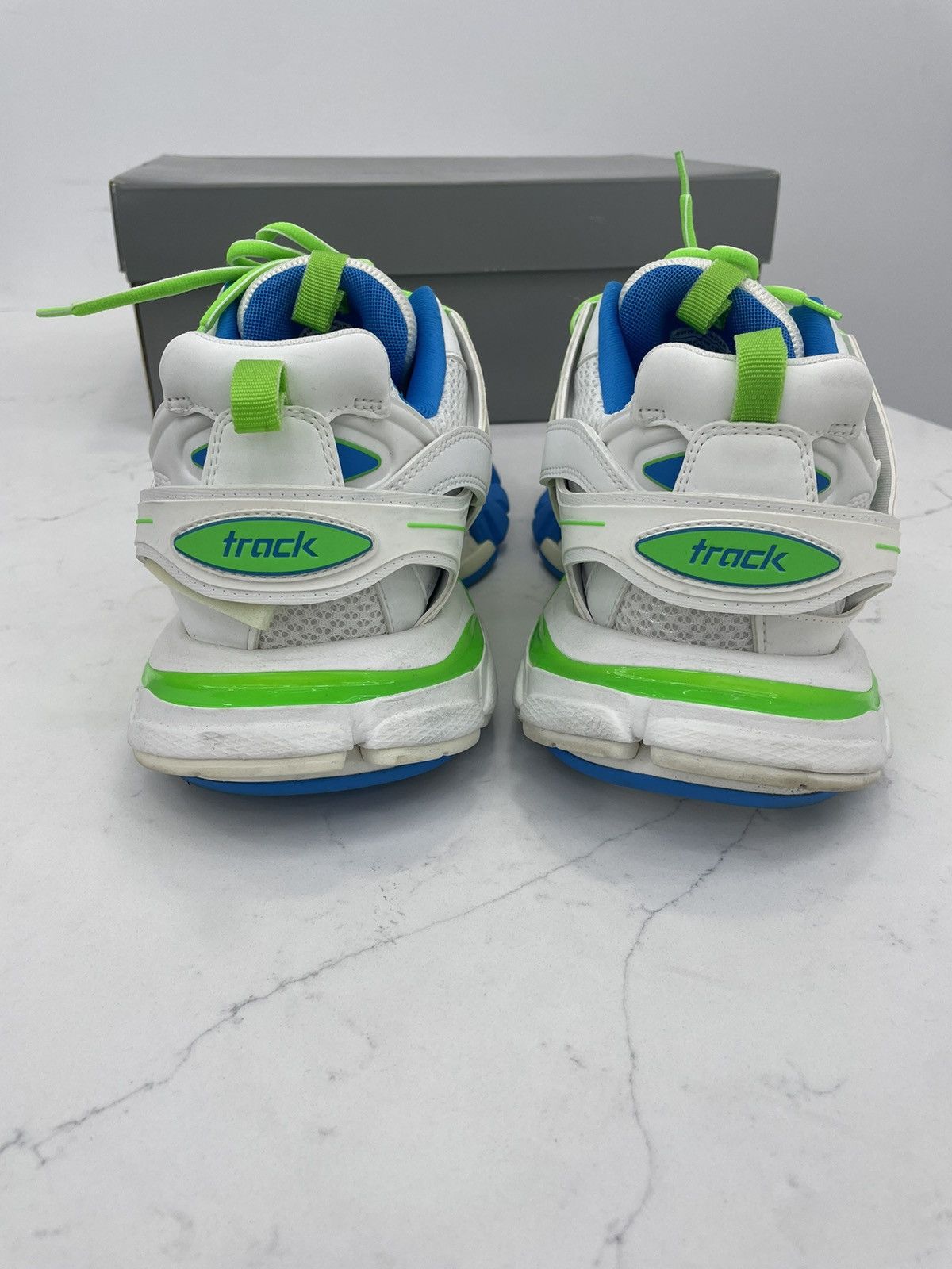 Balenciaga Balenciaga Track Runners White Green&Blue Size US 11 / EU 44 - 4 Thumbnail