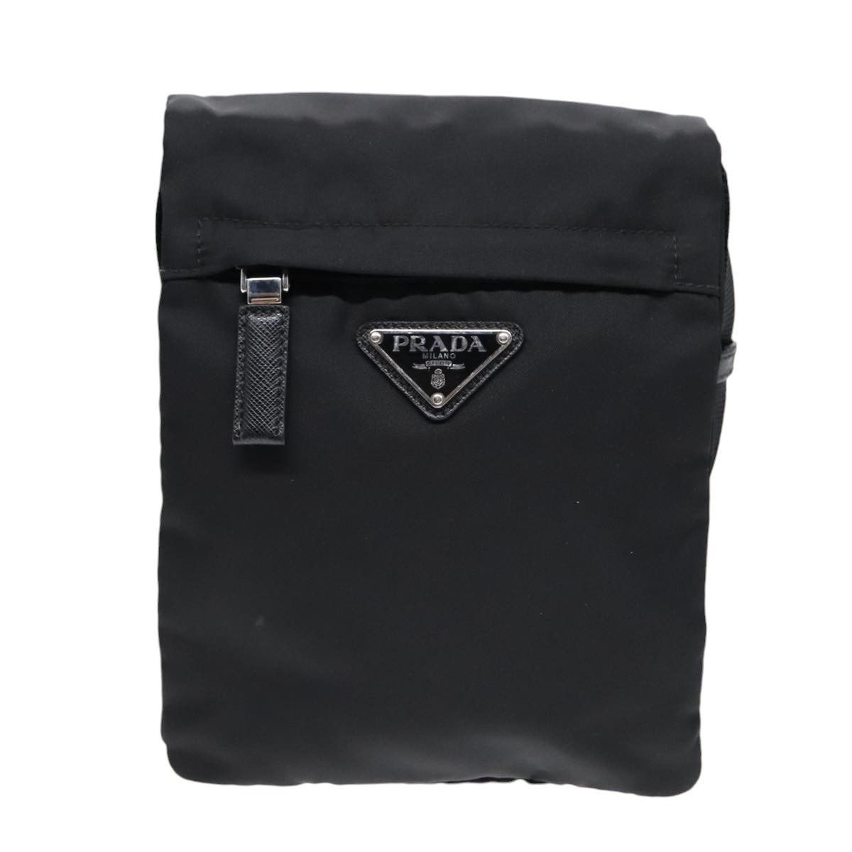 Prada Triangle Logo Black Synthetic Shoulder Bag (Pre-Owned) Size ONE SIZE - 1 Thumbnail