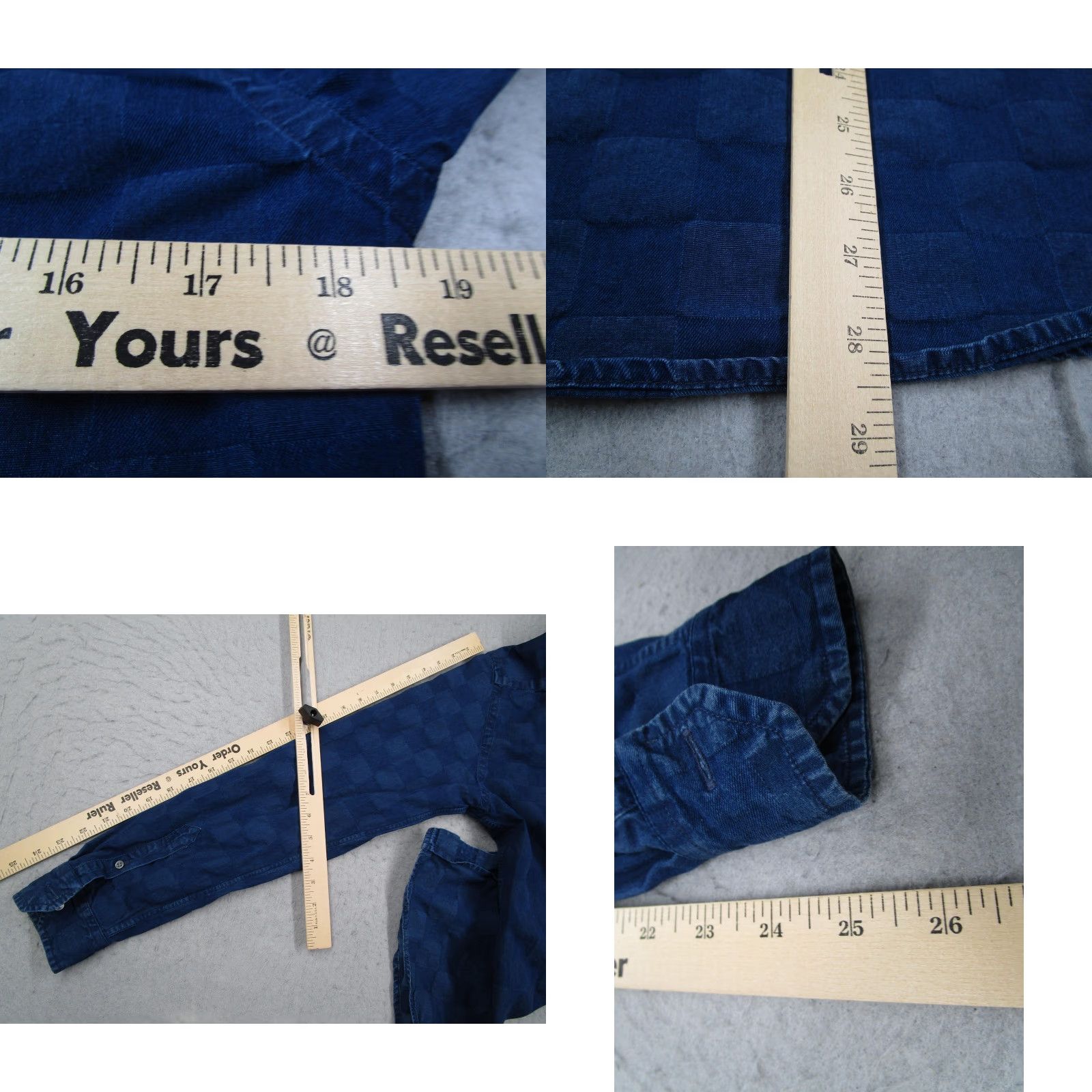 NN07 NN07 Navy Blue Checkered Button-Up Shirt Mens Small Long Sleeve Casual Preppy Size US S / EU 44-46 / 1 - 8 Thumbnail