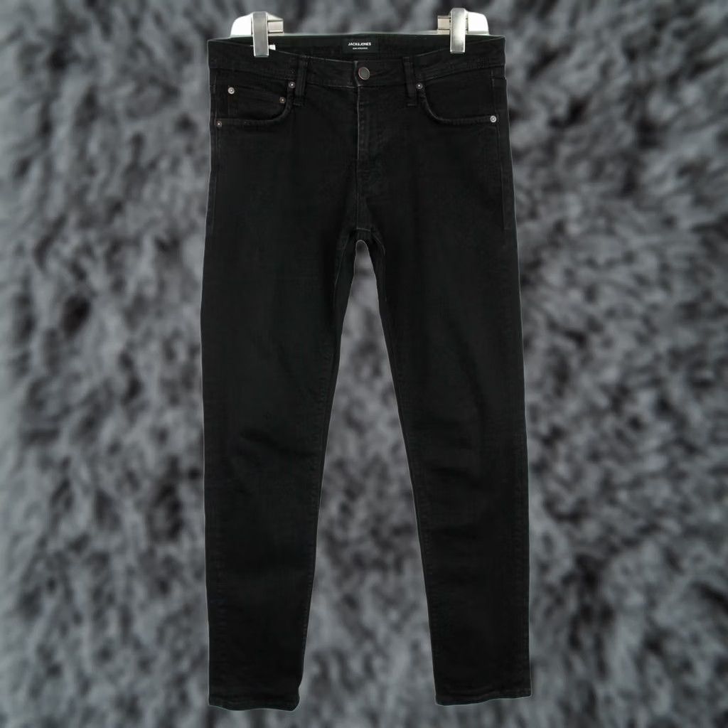 Jack & Jones JACK & JONES Jeans Men's Slim/Glenn Black Denim Stretch Zip Fly W32/L32 Size US 32 / EU 48 - 1 Thumbnail