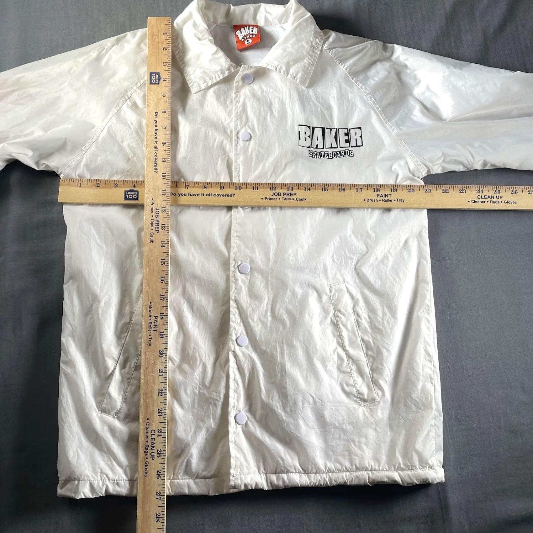 Vintage VINTAGE Baker Skateboards Jacket Mens S White Windbreaker 90s Pockets All Seasons RARE Size US S / EU 44-46 / 1 - 7 Thumbnail