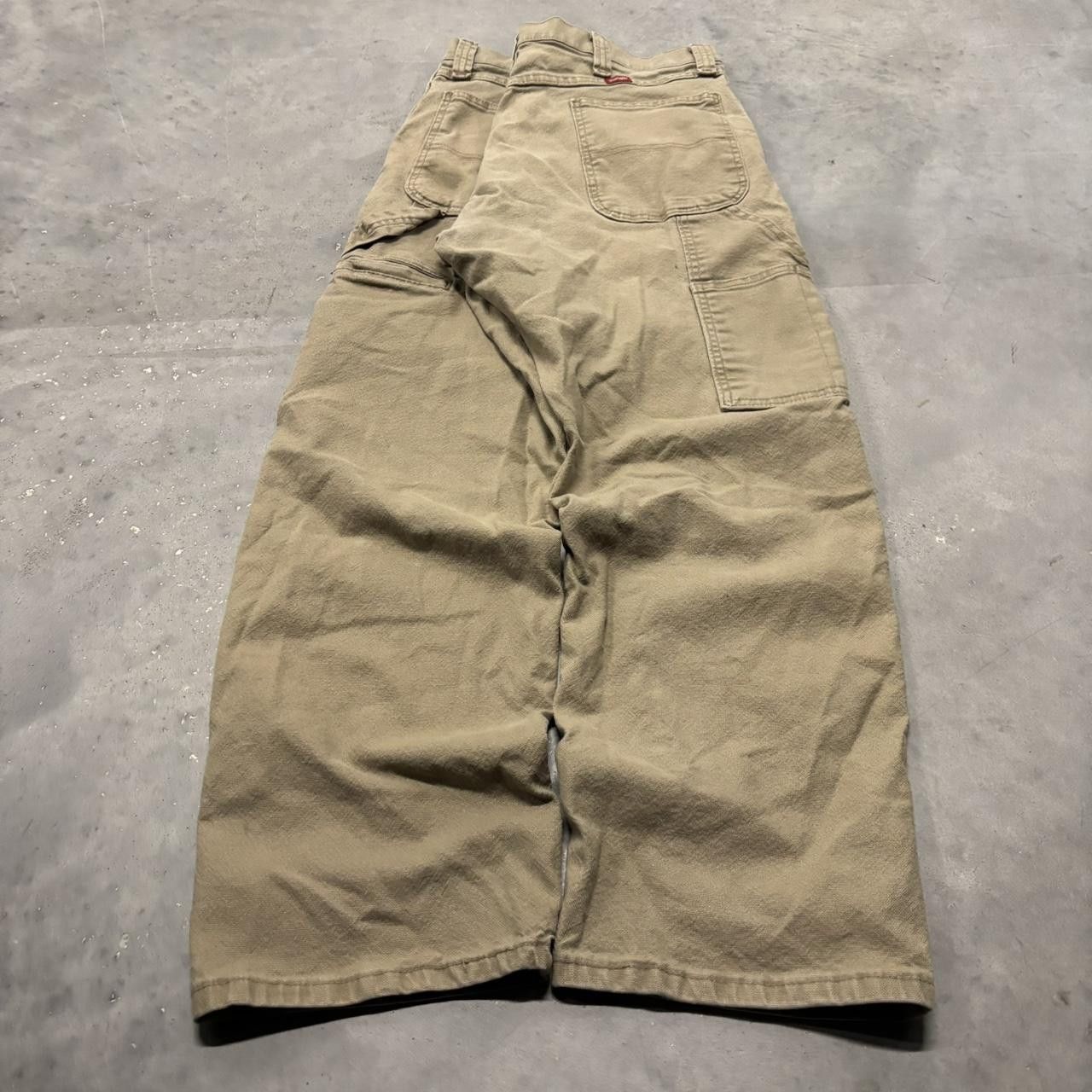 Japanese Brand × Vintage Crazy Vintage Y2K/2000s Grunge Khaki Tan Streetwear Workwear Carpenter Pants! Size US 36 / EU 52 - 4 Thumbnail
