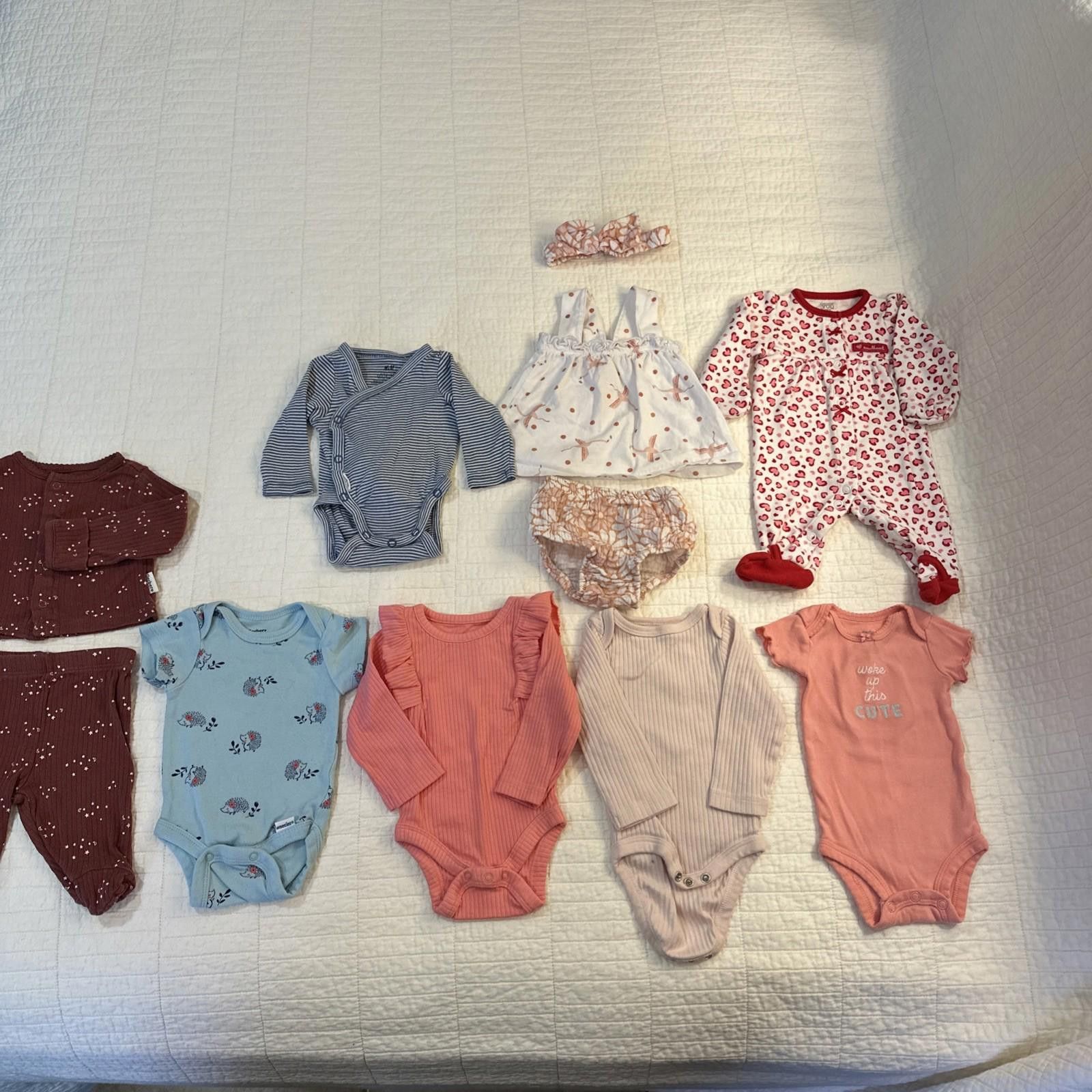 Nordstrom Newborn Baby Clothes Lot of 11 Carter Cloud Island Gerber Size ONE SIZE - 1 Thumbnail