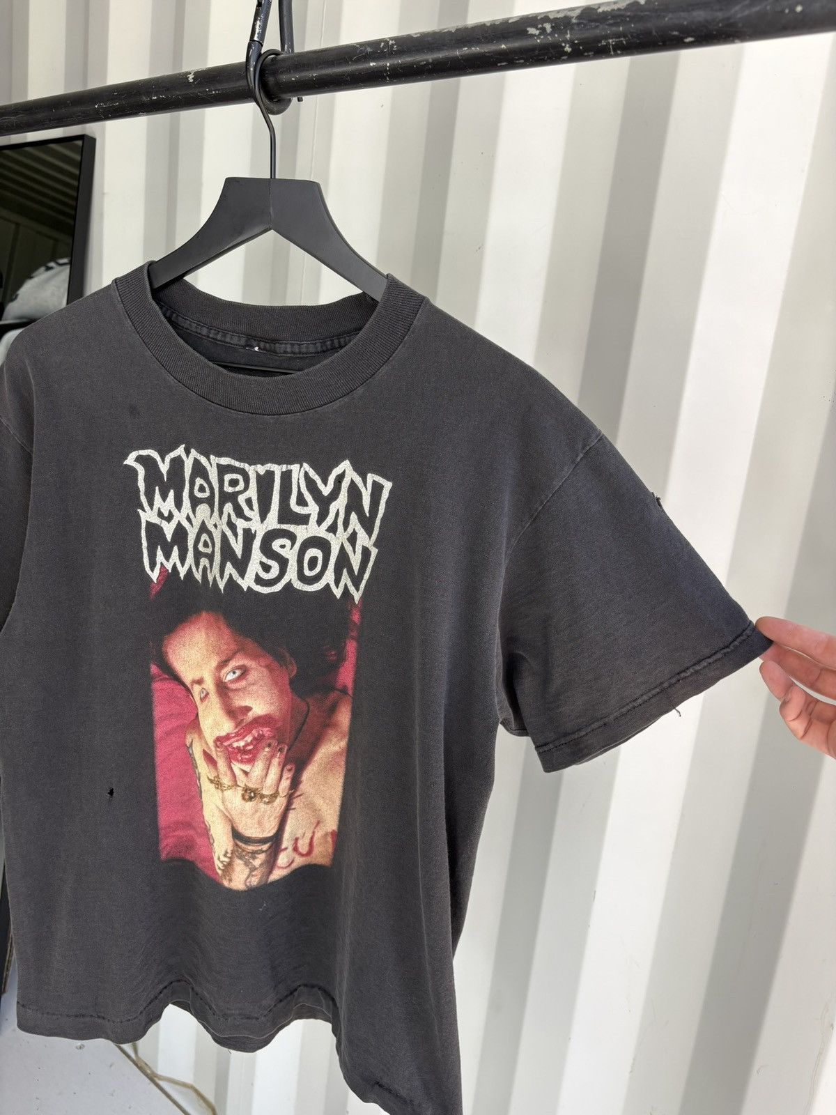 Band Tees Vintage Marilyn Manson God of Fuck Shirt Faded Grunge Band Size US L / EU 52-54 / 3 - 2 Thumbnail