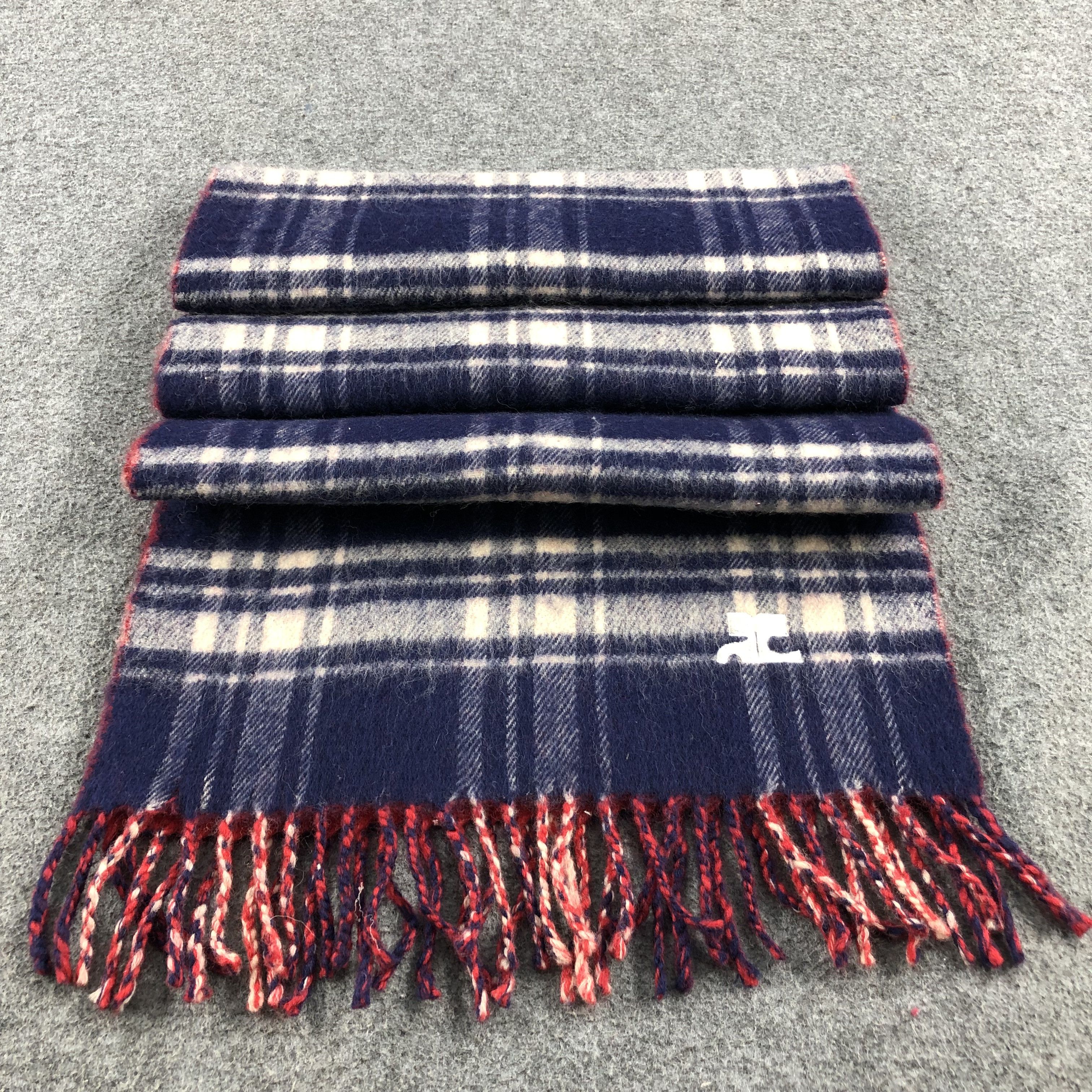 Courreges Courreges Tartan Wool Scarf Muffler V815 Size ONE SIZE - 2 Thumbnail