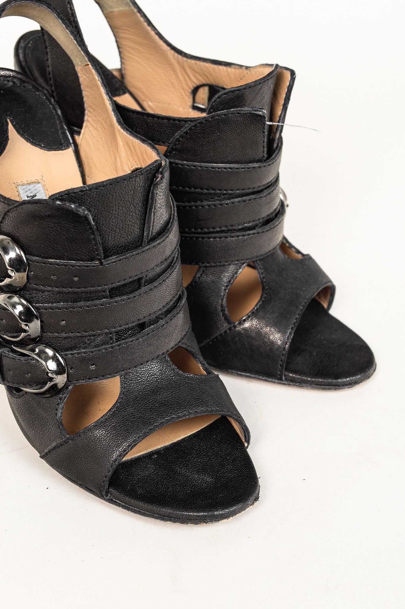 Manolo Blahnik Manolo Blahnik Black Leather Buckled Gladiator Sandals Size US 8.5 / IT 38.5 - 6 Thumbnail