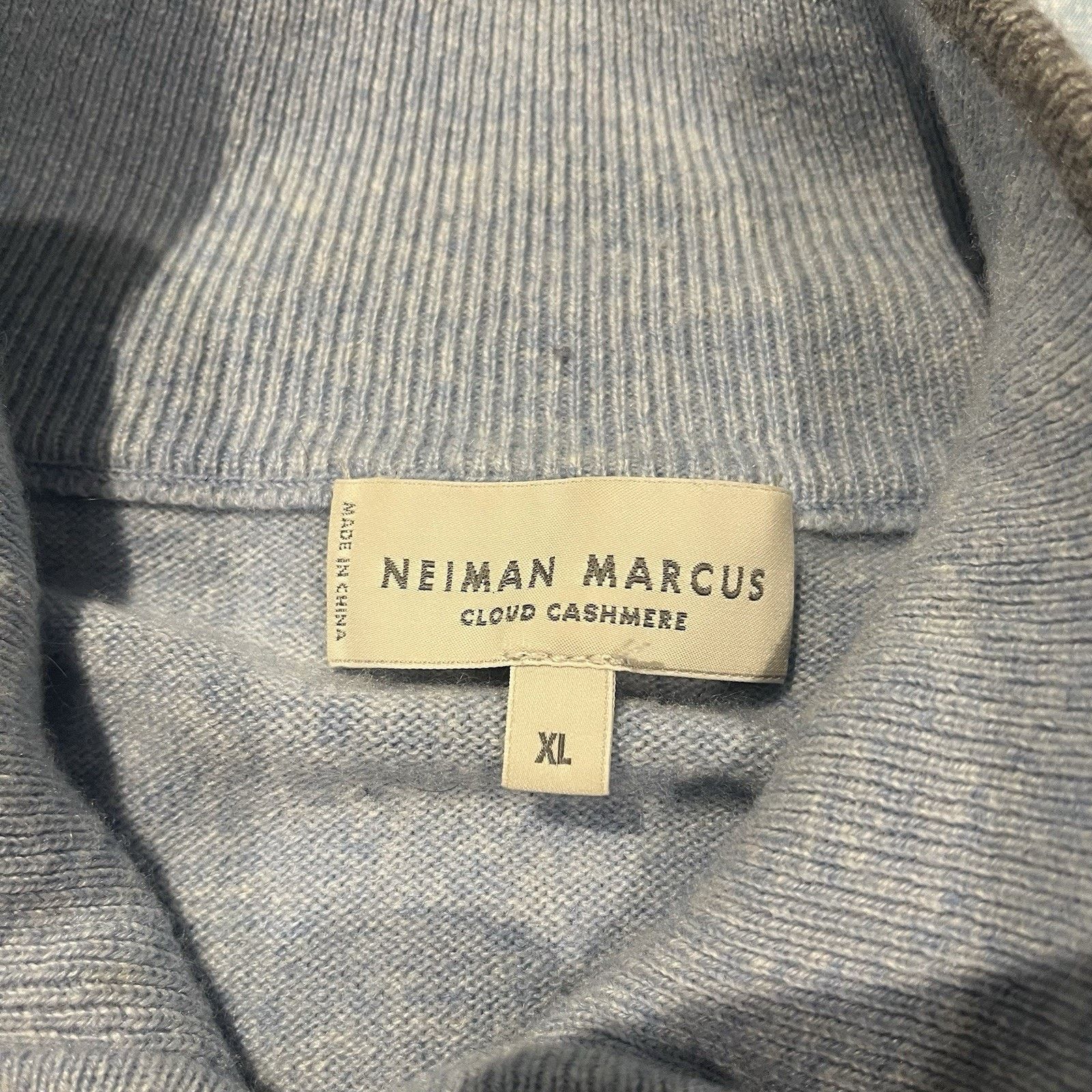 Neiman Marcus Neiman Marcus 100% cloud cashmere men's XL 1/4 blue sweater Size US XL / EU 56 / 4 - 7 Thumbnail