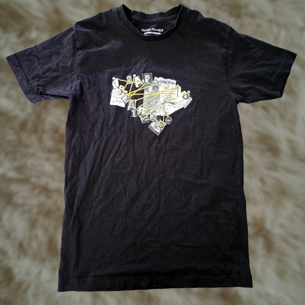 Vintage Paper Planes T Shirt Tee Mens Medium Black Graphic Hip Hop Street Wear Size US M / EU 48-50 / 2 - 1 Thumbnail