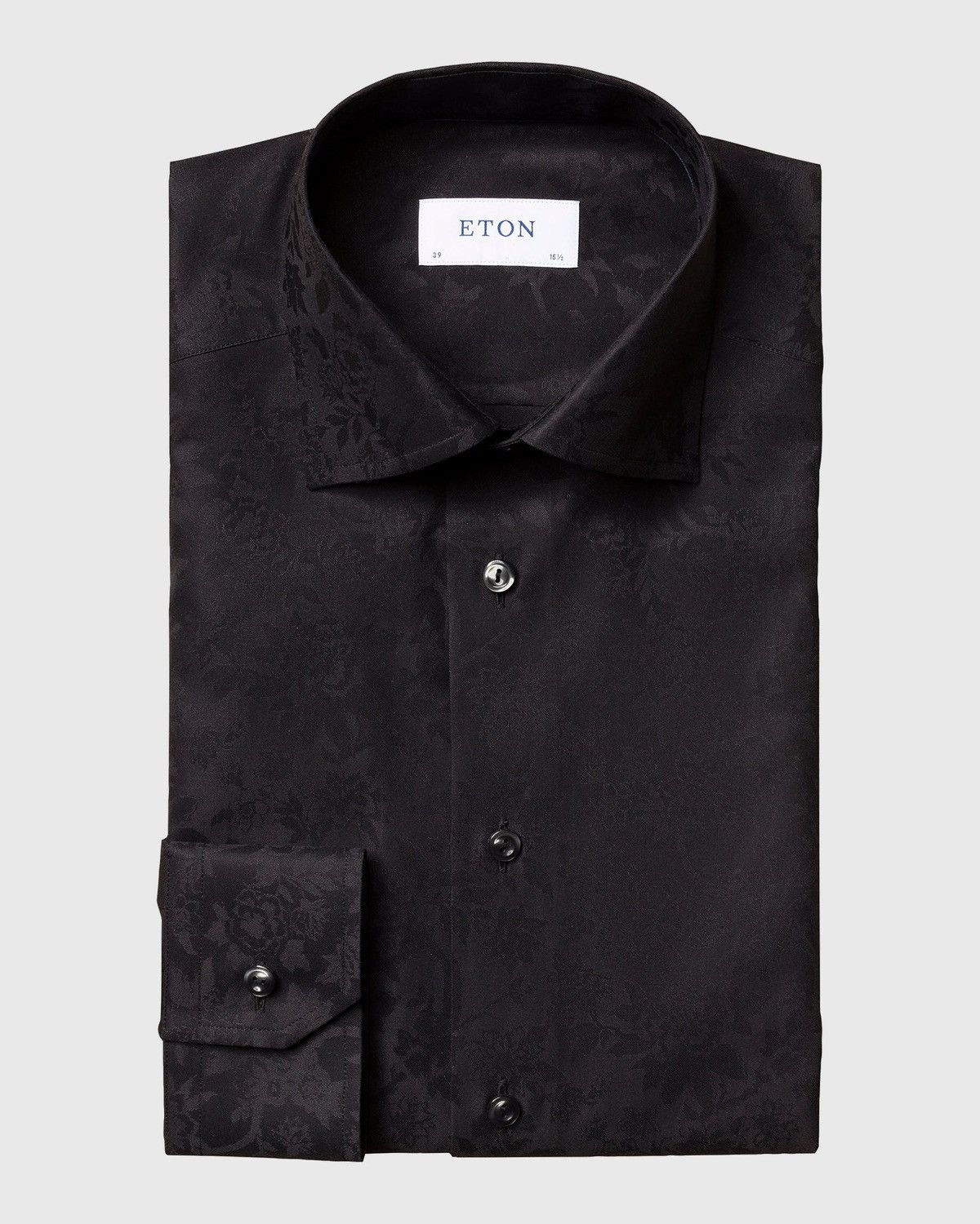 Eton Eton Mens Black Button Up Shirt Floral Luxury RRP $369 Size US XL / EU 56 / 4 - 7 Thumbnail
