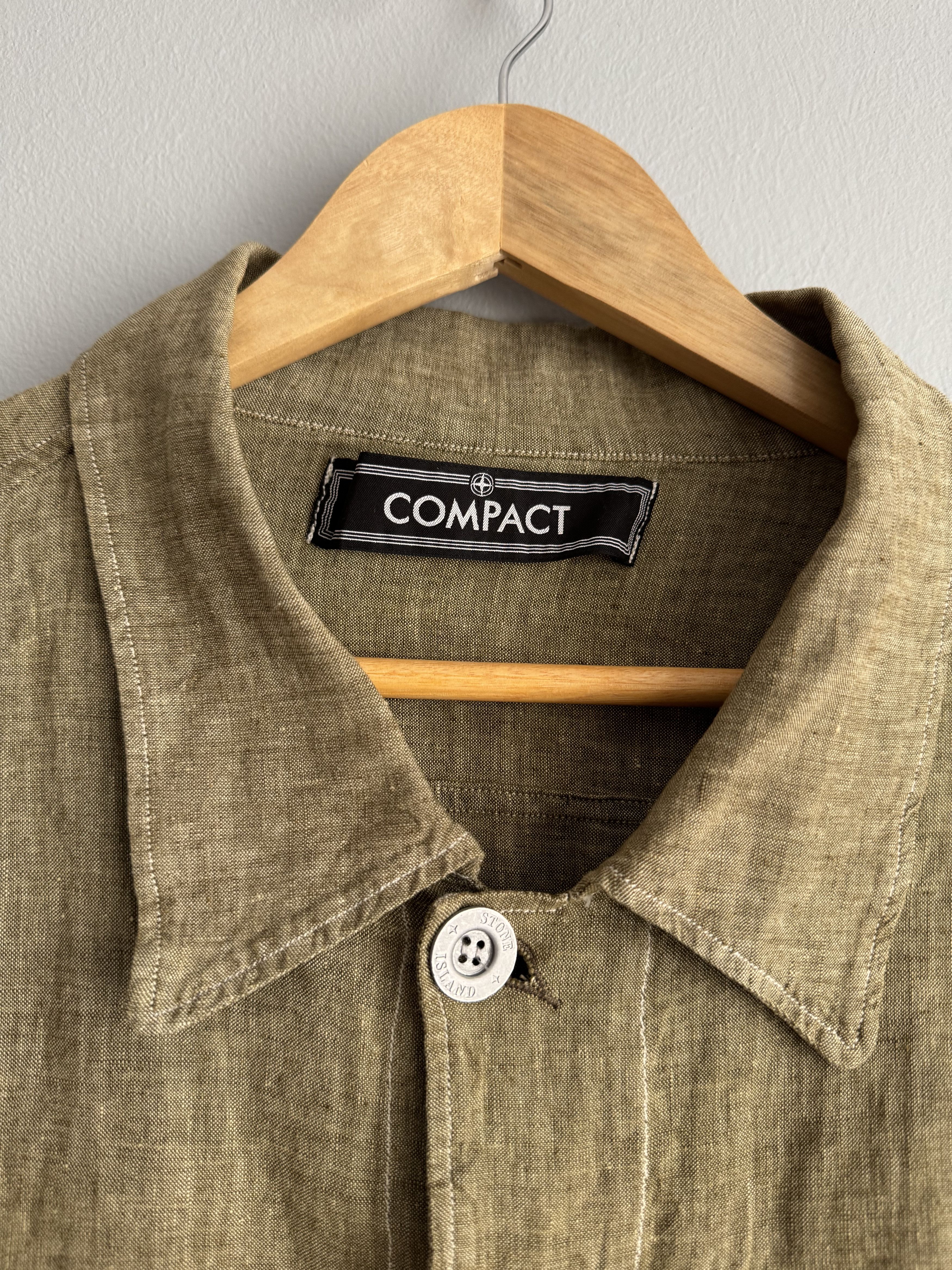 Stone Island RARE Stone Island 90s Compact Flax Linen Jacket Garment Dyed Size US L / EU 52-54 / 3 - 3 Thumbnail