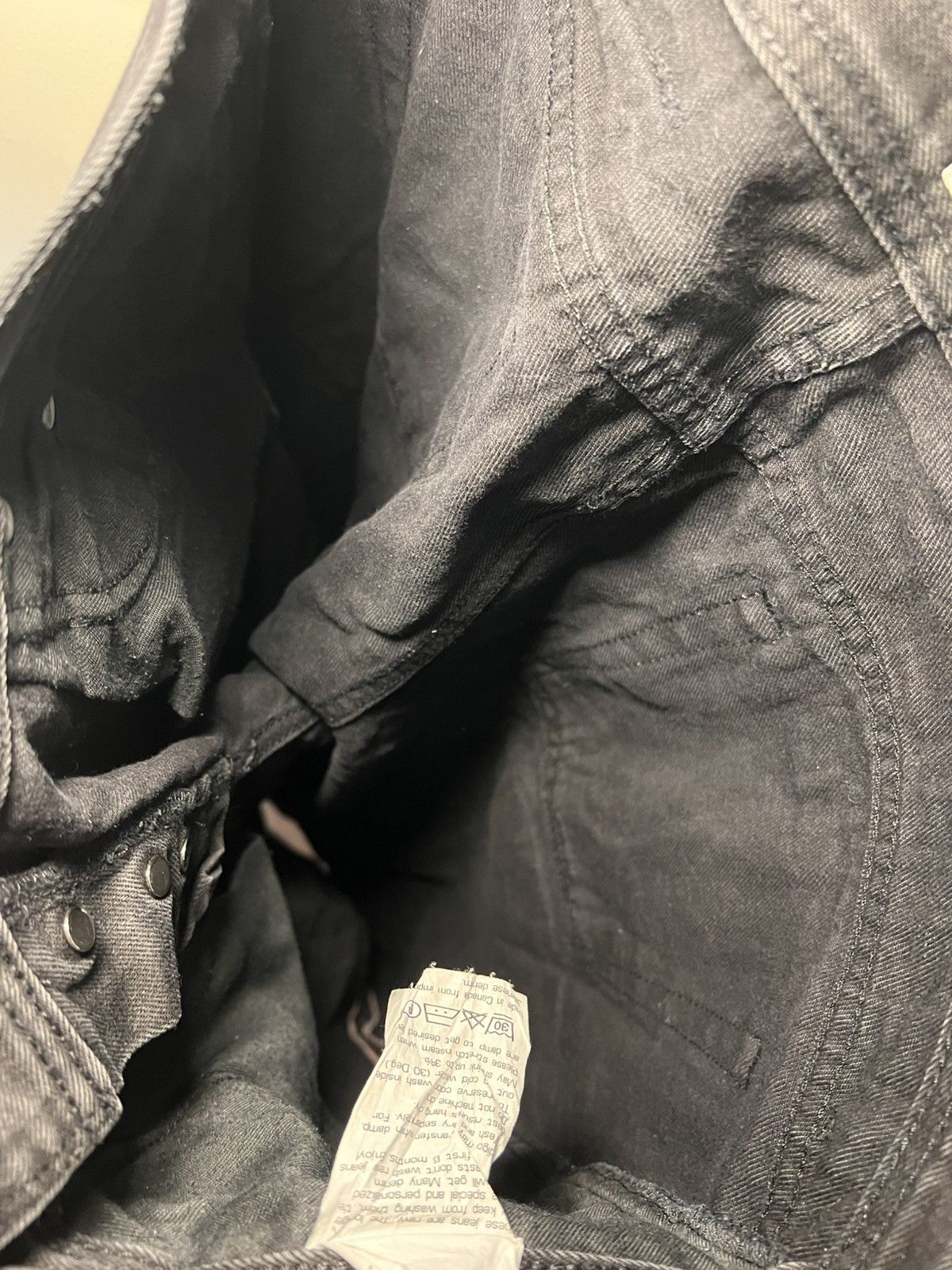 Naked & Famous Vintage Naked & Famous black raw selvedge denim slim jeans Size US 33 - 16 Thumbnail