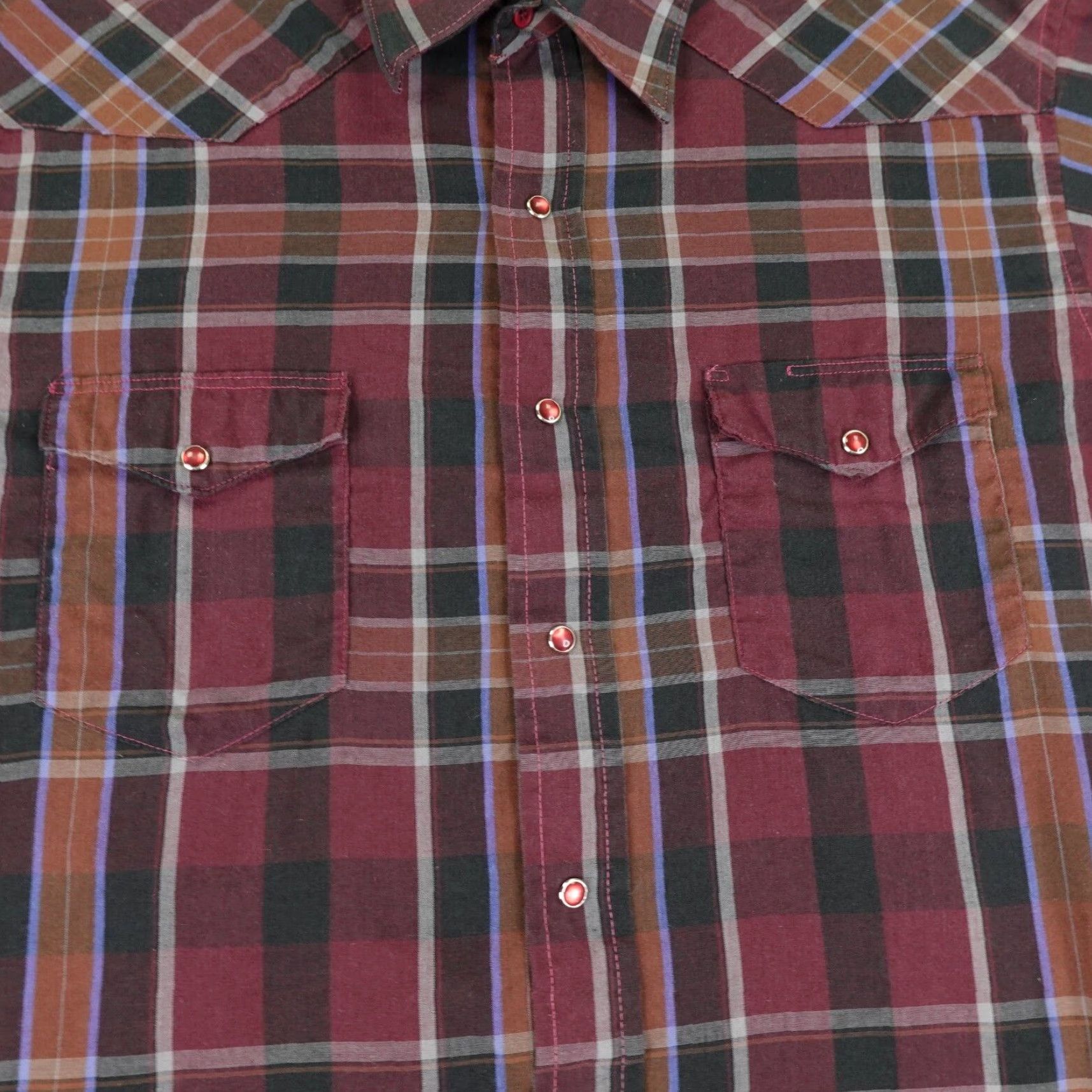 Wrangler VINTAGE Wrangler Shirt Men Large Red Plaid Western Cowboy Pearl Snap Long Sleeve Casual Outdoor Size US L / EU 52-54 / 3 - 3 Thumbnail
