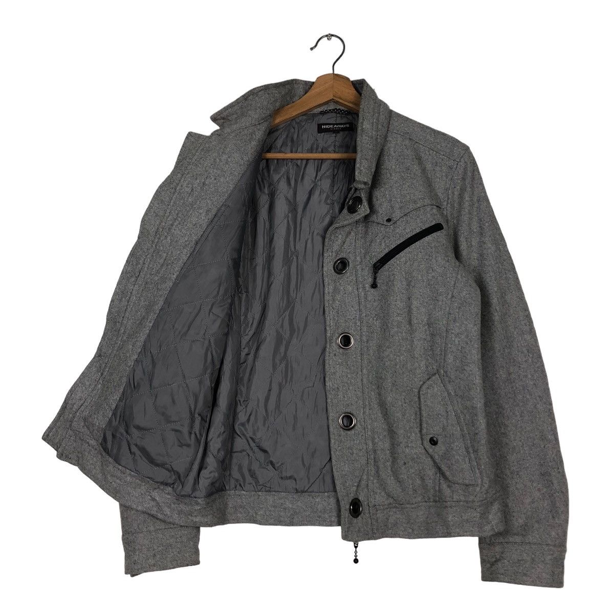 Japanese Brand 🔥Vintage Wool Biker Jacket Hideaways Nicole Issey Miyake Size US M / EU 48-50 / 2 - 11 Thumbnail