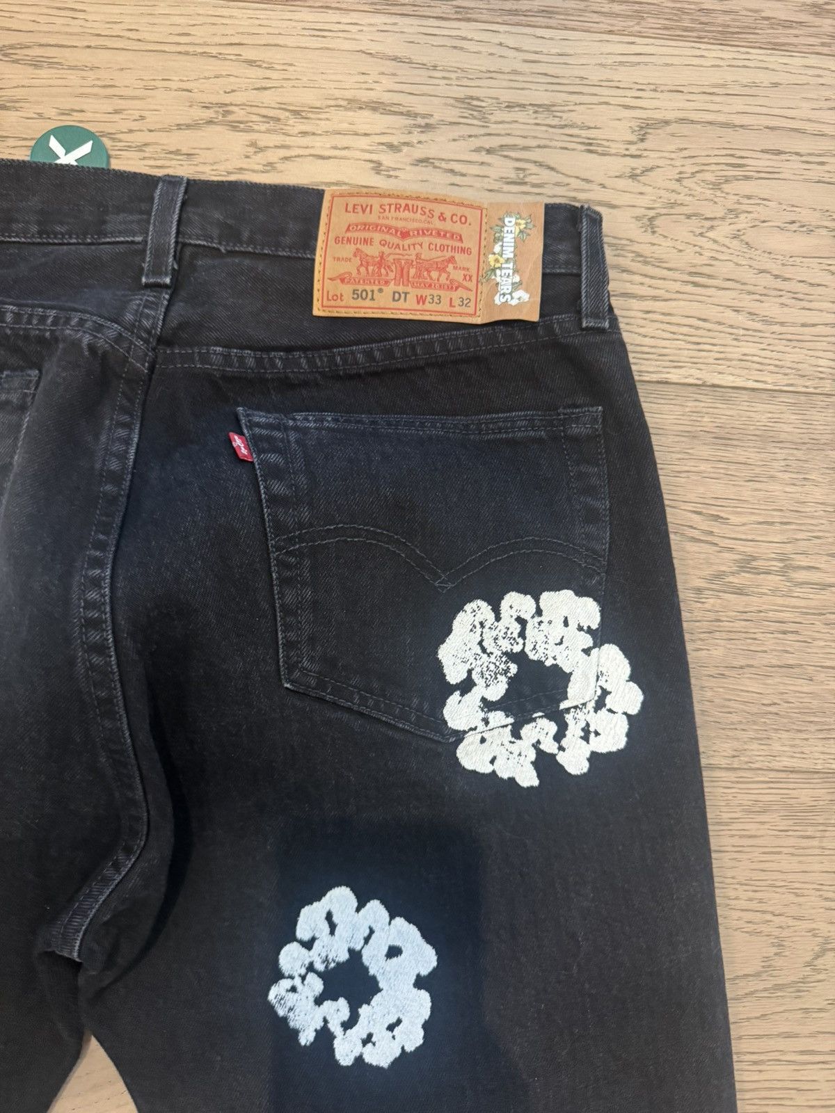 DENIM TEARS × Levi's Denim Tears Cotton Wreath Levi’s 501 – Black (W32) Size US 32 / EU 48 - 6 Thumbnail