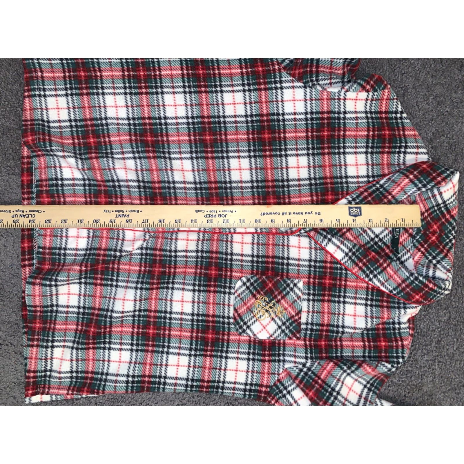 Ralph Lauren Lauren Ralph Lauren Women's Top L White, Red & Green Plaid Cotton NOT FLANNEL Size L / US 10 / IT 46 - 5 Thumbnail