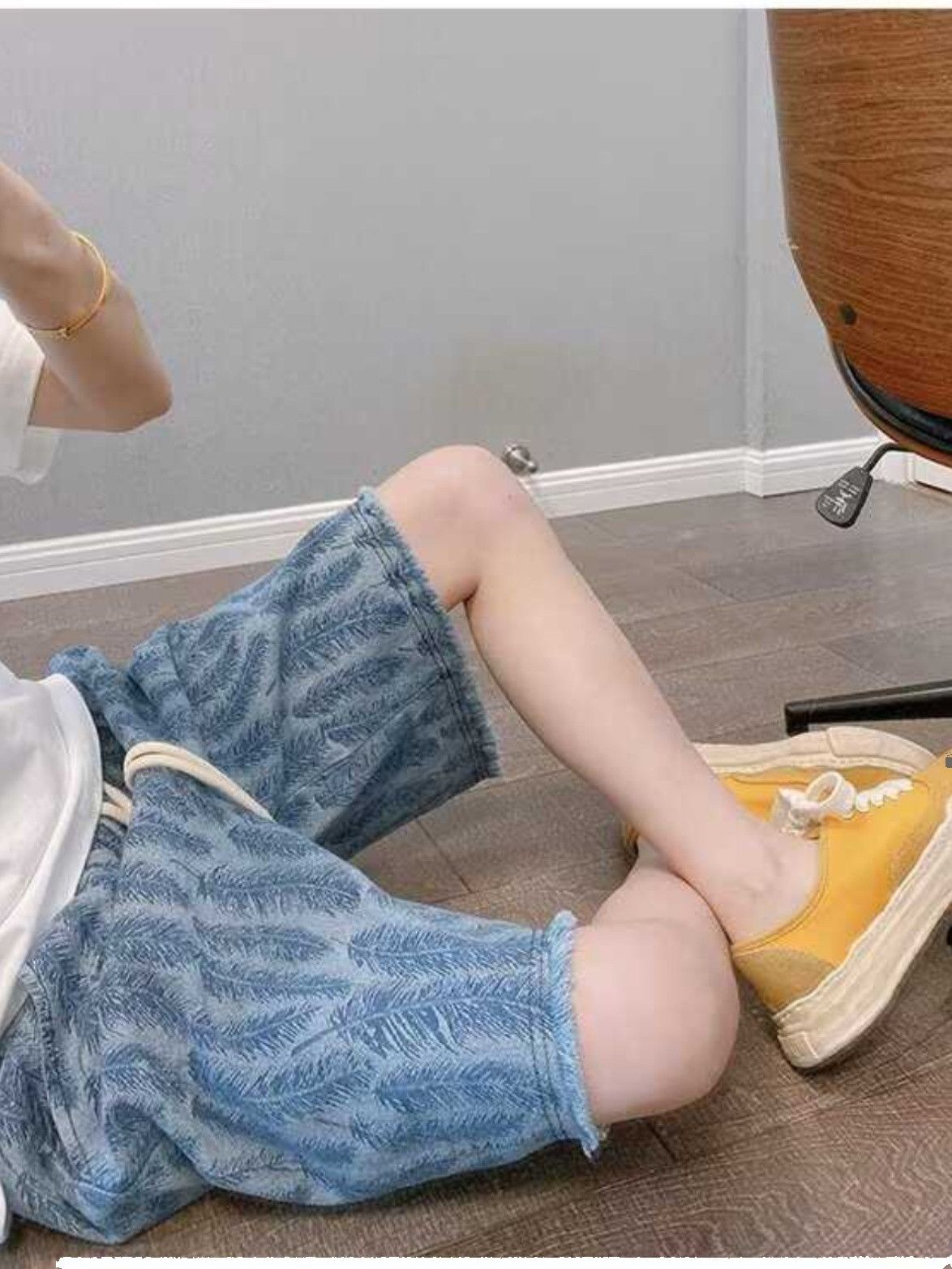 Japanese Brand × Jean Loose casual jacquard feather denim shorts Size US 32 / EU 48 - 3 Thumbnail