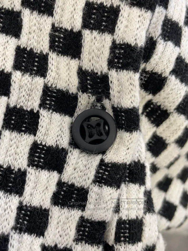 Louis Vuitton Louis Vuitton Black and white checkerboard knit cardigan s Size S / US 4 / IT 40 - 8 Thumbnail