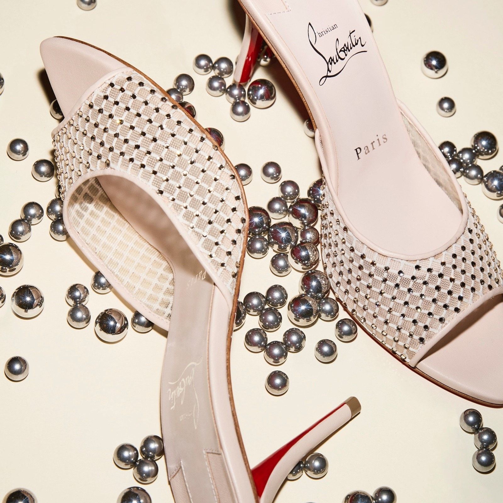 Christian Louboutin Christian Louboutin Apostropha Mule Mesh Strass 80 Size US 8 / IT 38 - 9 Thumbnail