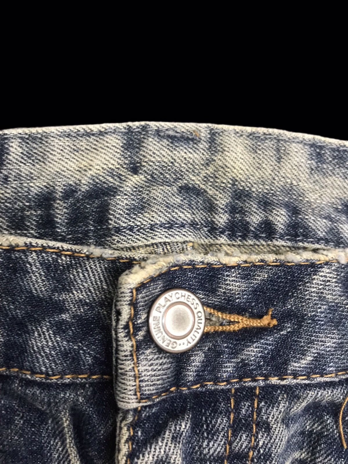 Designer 💥DENIM ART💥PLAYCHESS Rare Distressed Boro Style Denim F177 Size US 31 - 10 Thumbnail