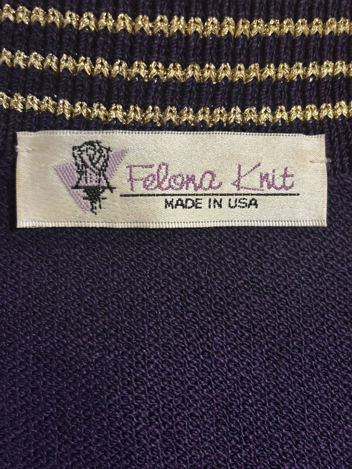 Other Women’s beautiful purple & gold trim knit Jacket.wj8020 Size L / US 10 / IT 46 - 12 Thumbnail