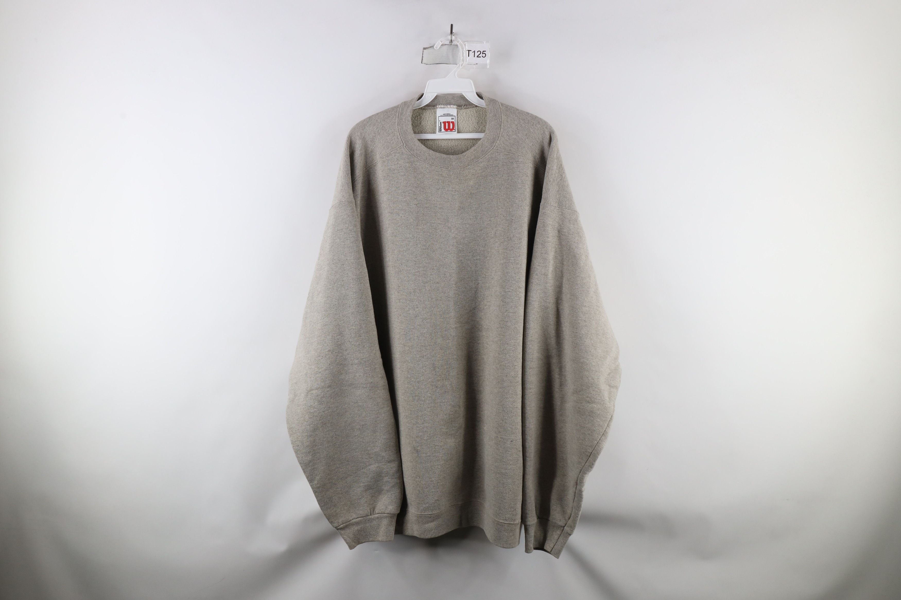 Vintage Vintage 90s Wilson Blank Heavyweight Sweatshirt Heather Gray Size US XXL / EU 58 / 5 - 1 Thumbnail