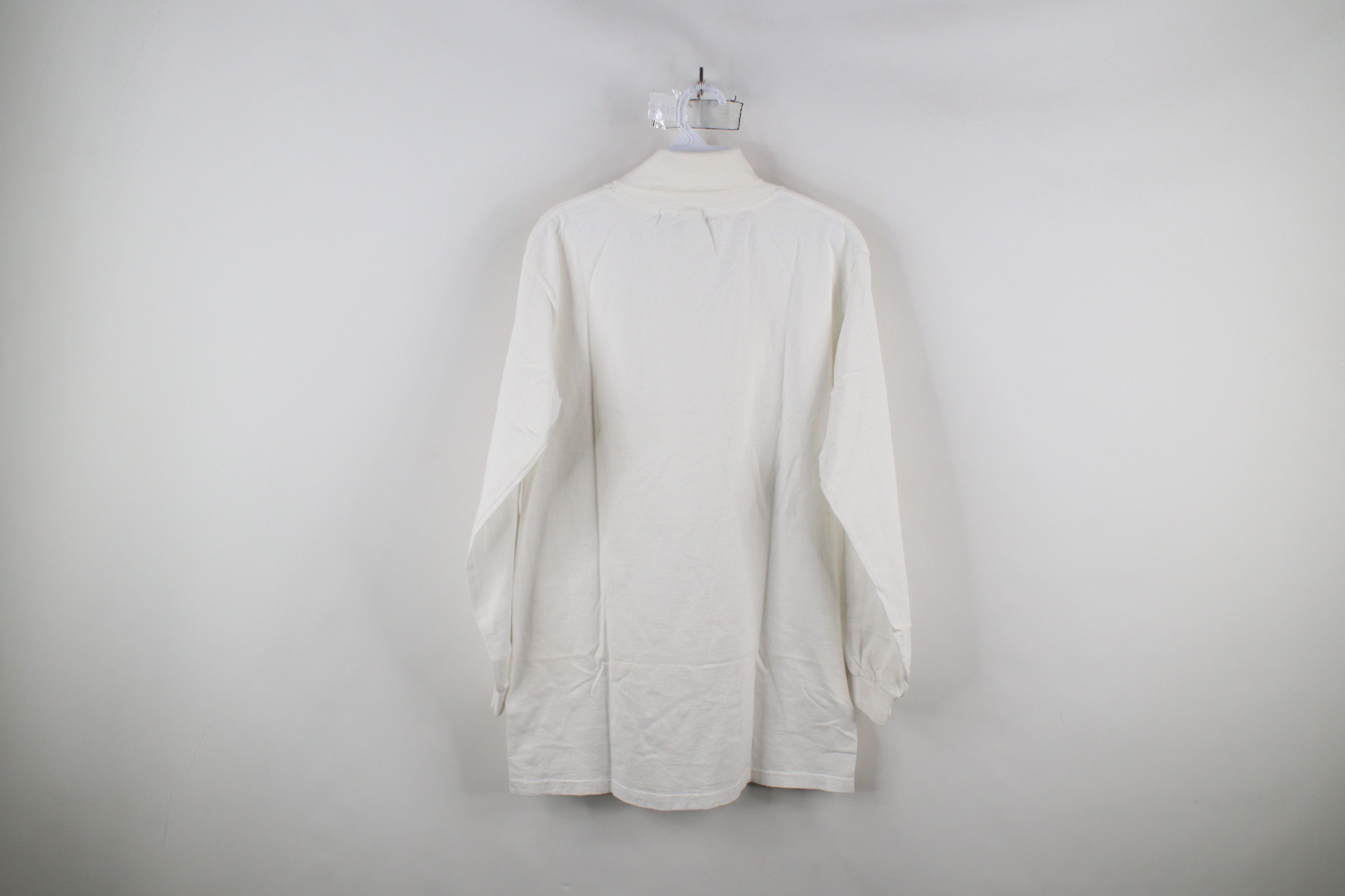 Vintage Vintage 90s University of Michigan Turtleneck T-Shirt White Size US L / EU 52-54 / 3 - 9 Thumbnail