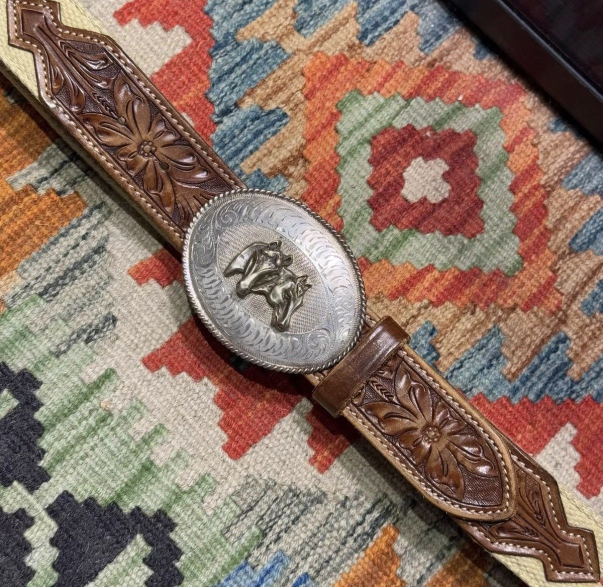 Ralph Lauren Ralph Lauren RL Overlay Carved Horse Head Buckle Belt K22 Size ONE SIZE - 5 Thumbnail