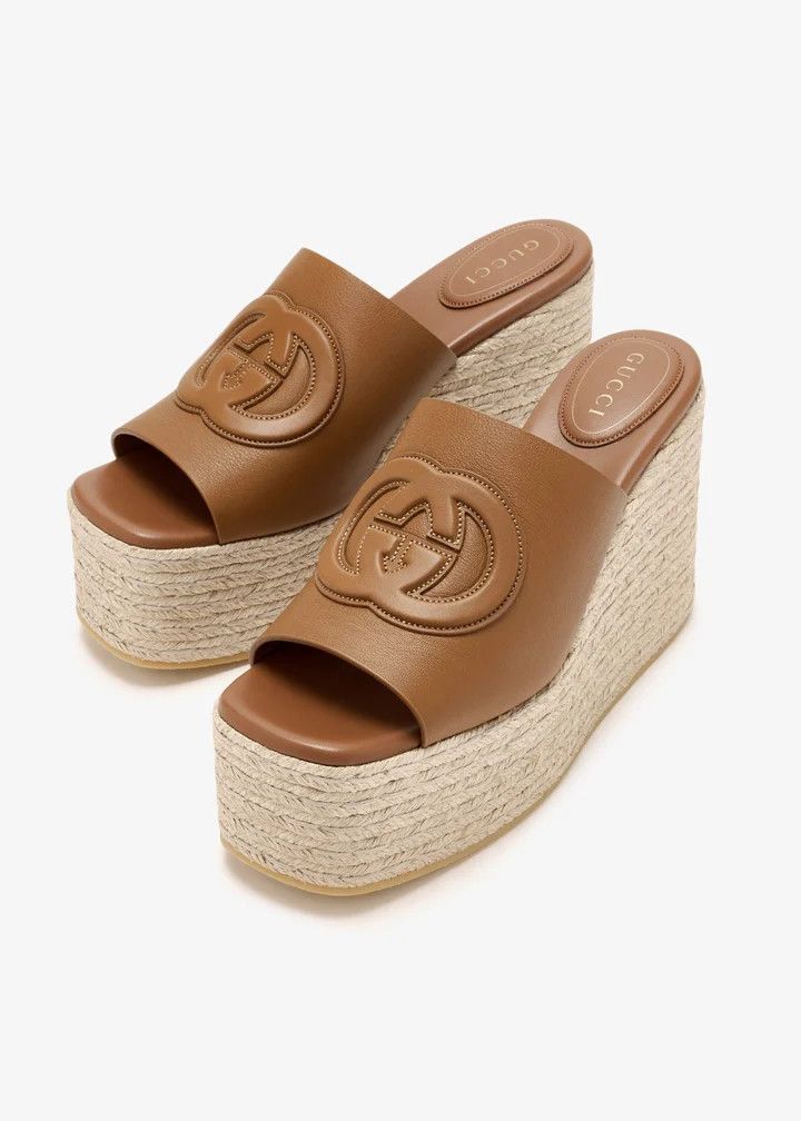 Gucci o1loc1c0426 817212 Women's Interlocking G Sandals in Brown Size US 9.5 / IT 39.5 - 4 Thumbnail