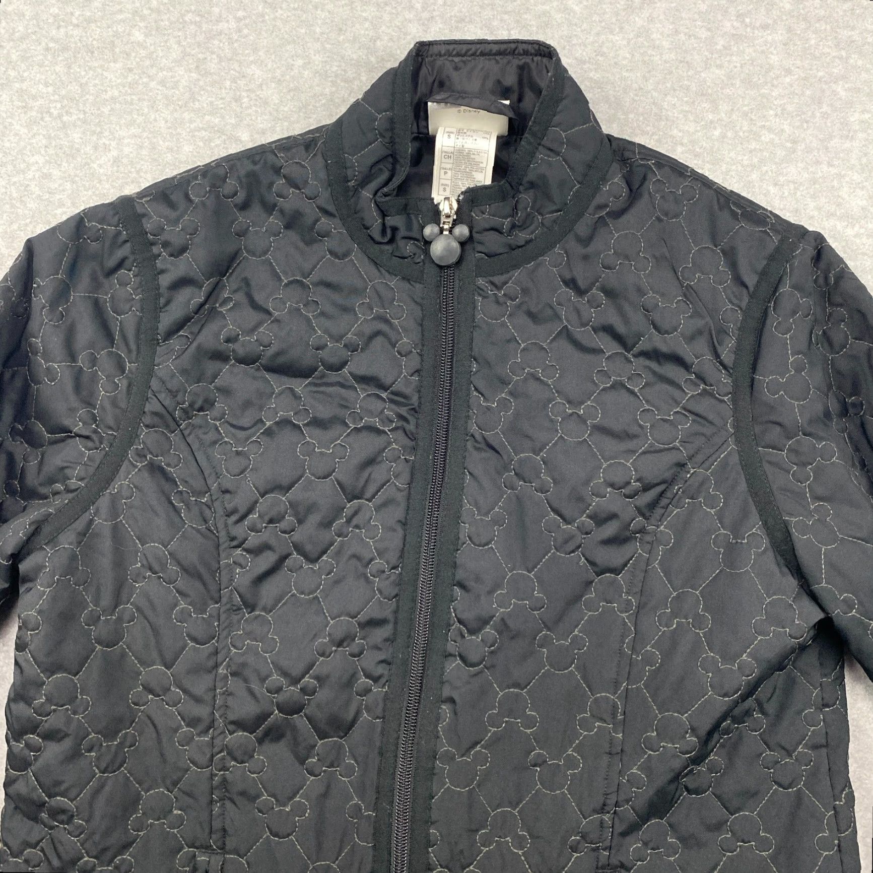 Vintage Disneyland Resort Jacket Womens Small Black Mickey Mouse Quilted Full Zip Lined Pockets Size S / US 4 / IT 40 - 2 Thumbnail