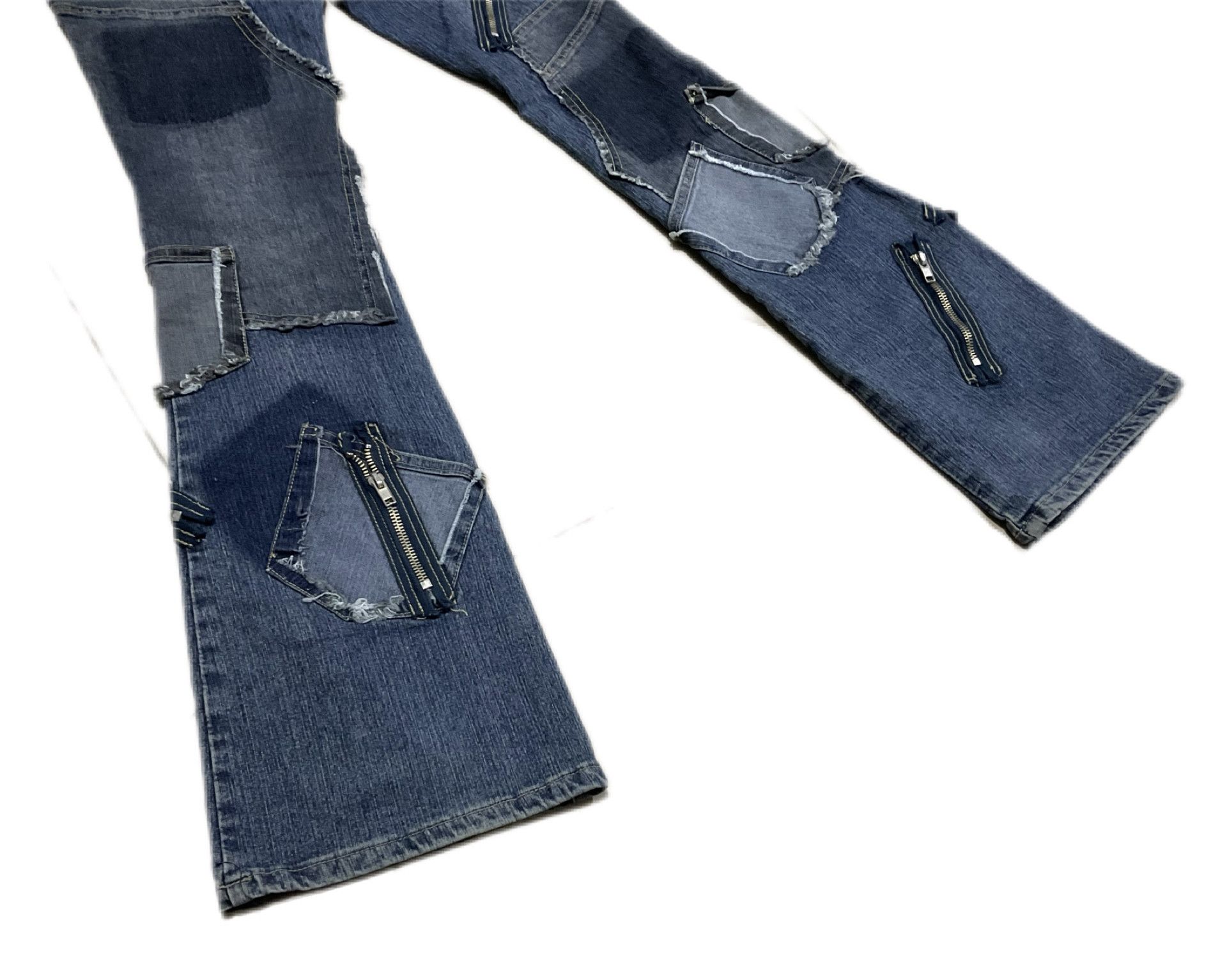 14th Addiction × Hysteric Glamour × If Six Was Nine 🔥Sick Y2K Haphazard Crazy Pockets Patchwork Flare Denim Size US 27 - 10 Thumbnail