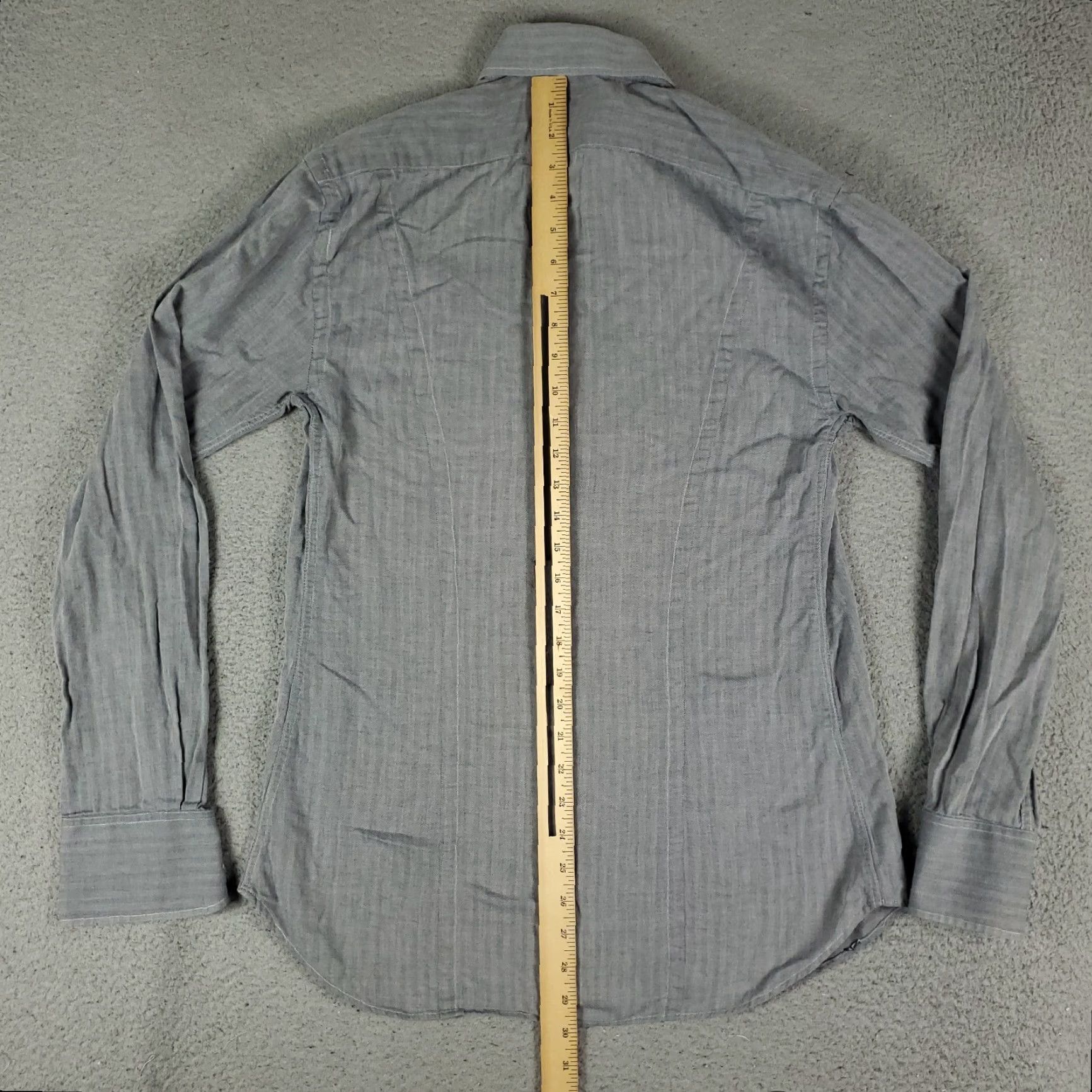 Rag & Bone rag & bone Shirt Mens 16 Gray Striped Dress Button Up Long Sleeve Size 42R - 3 Thumbnail